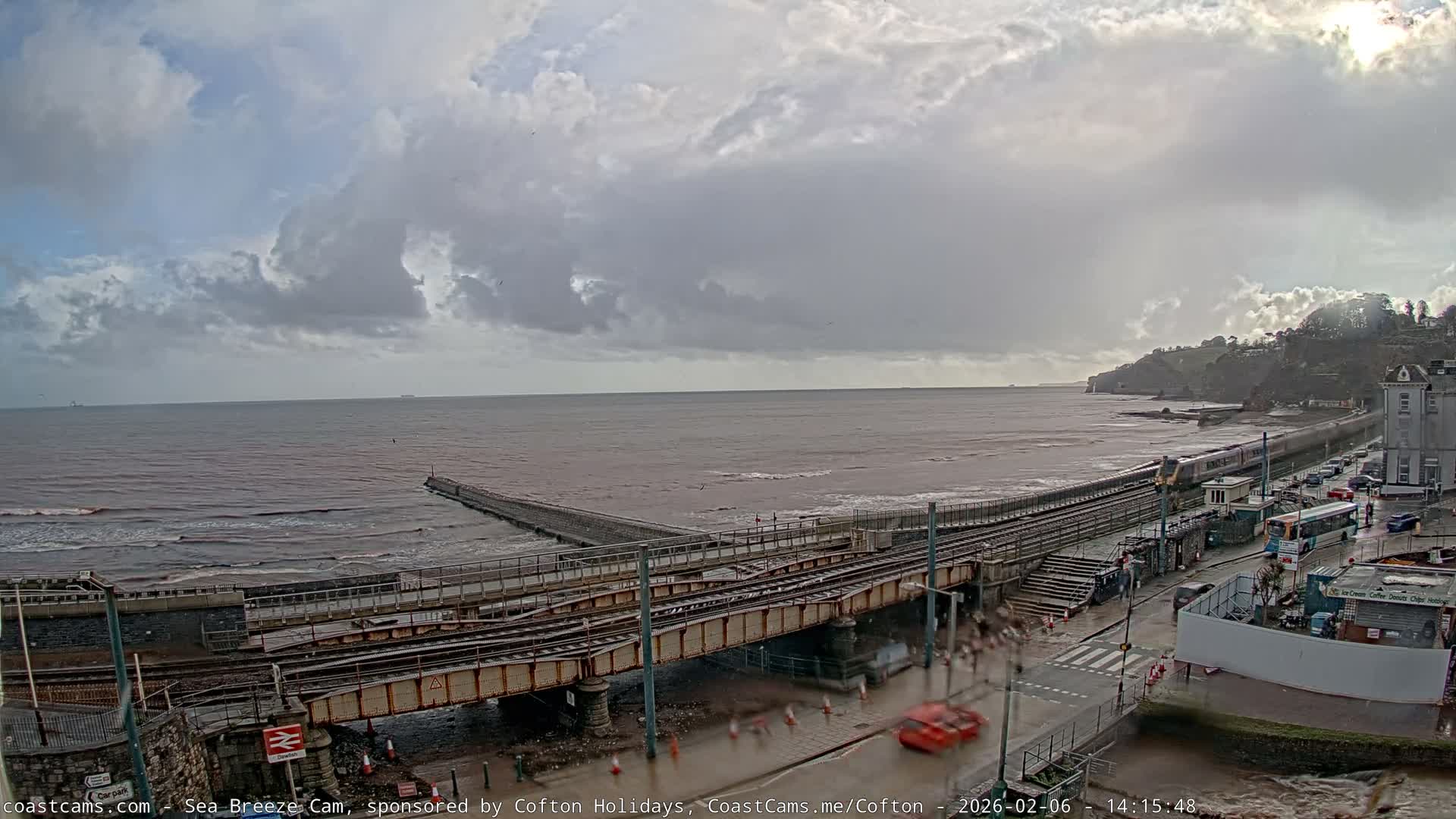 Dawlish Coast & Railway Station Live Cam - Teignbridge, Devon, South West, England, United Kingdom