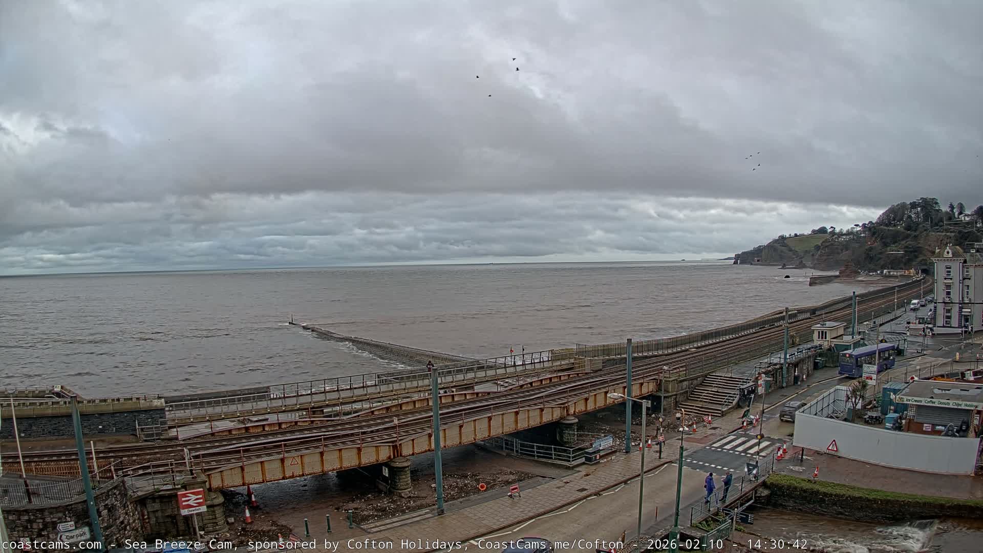 Dawlish Coast & Railway Station Live Cam - Teignbridge, Devon, South West, England, United Kingdom