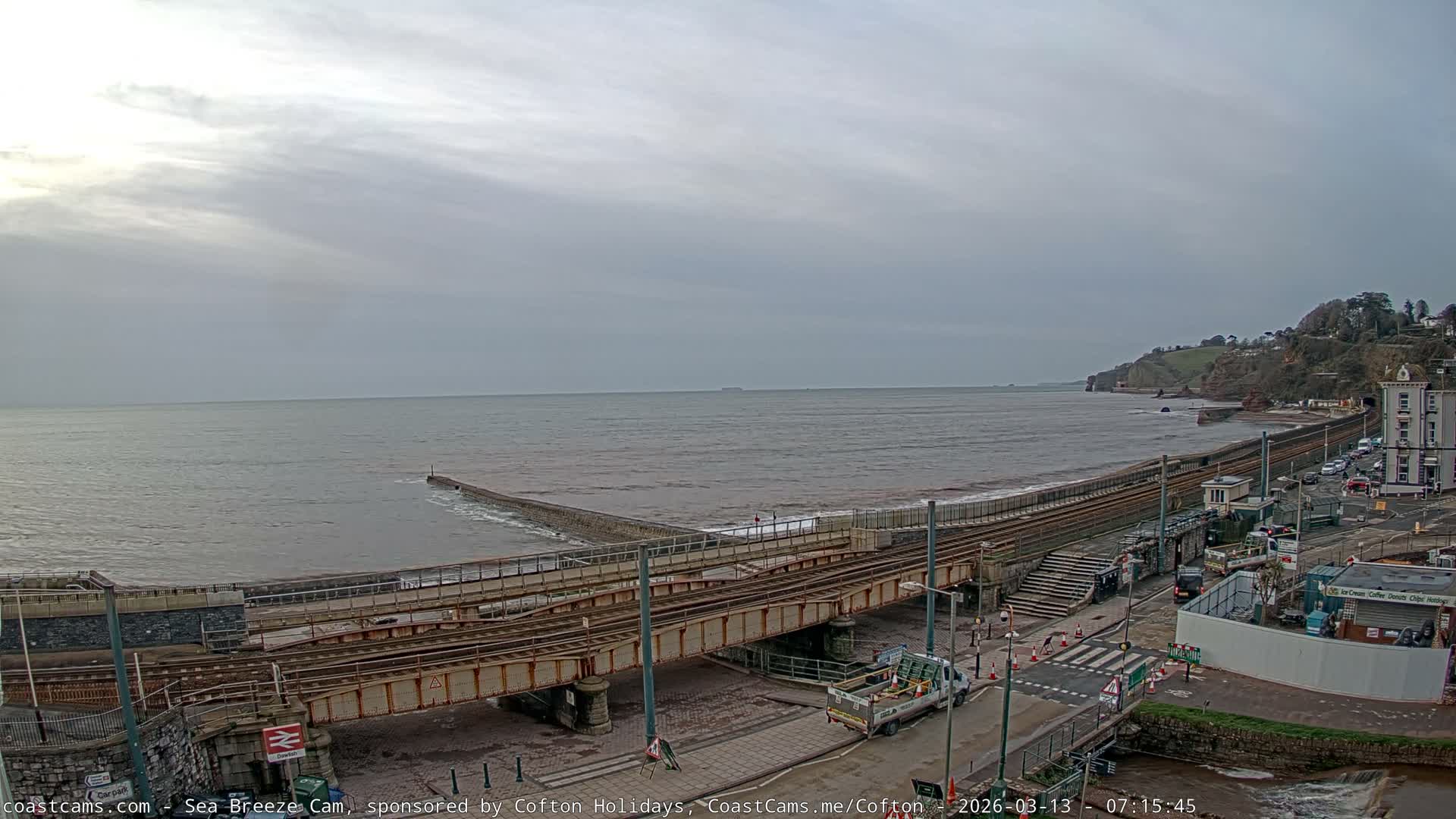 Dawlish Coast & Railway Station Live Cam - Teignbridge, Devon, South West, England, United Kingdom