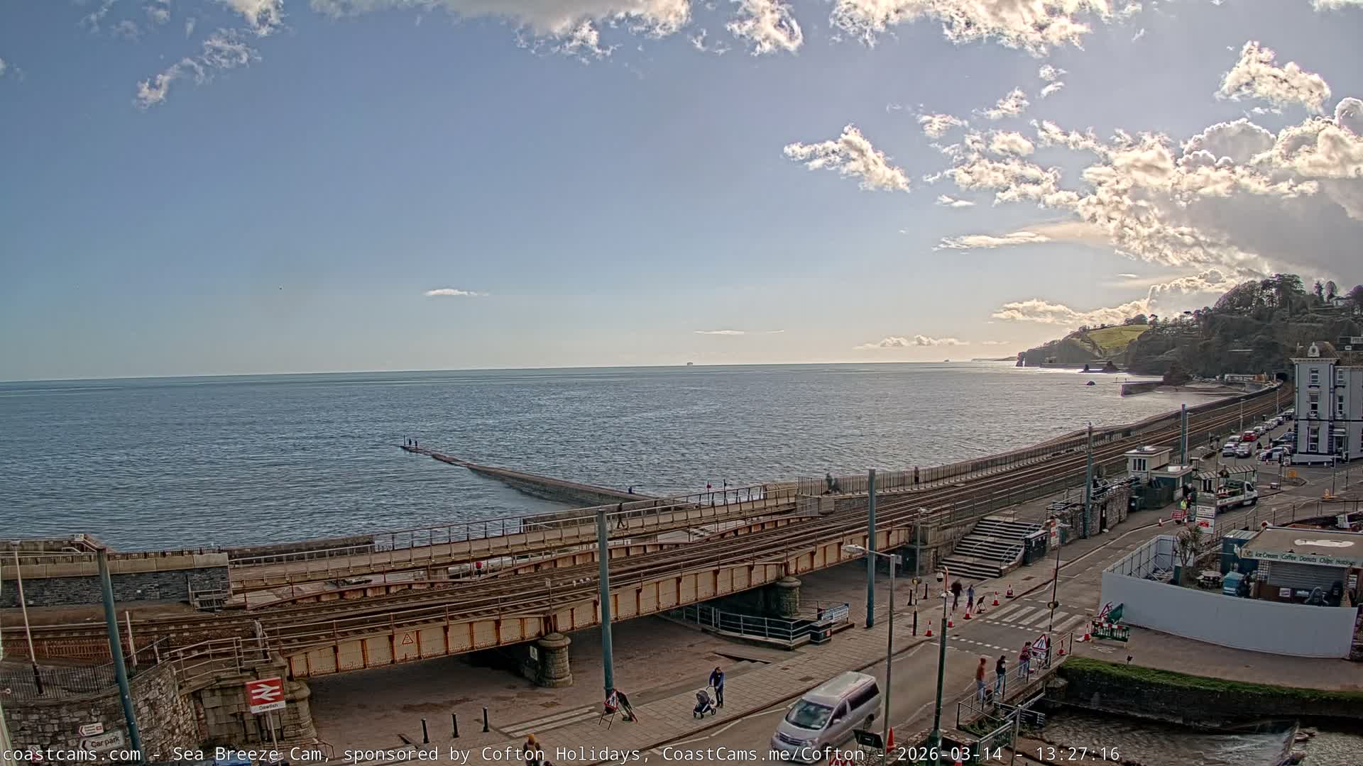 Dawlish Coast & Railway Station Live Cam - Teignbridge, Devon, South West, England, United Kingdom