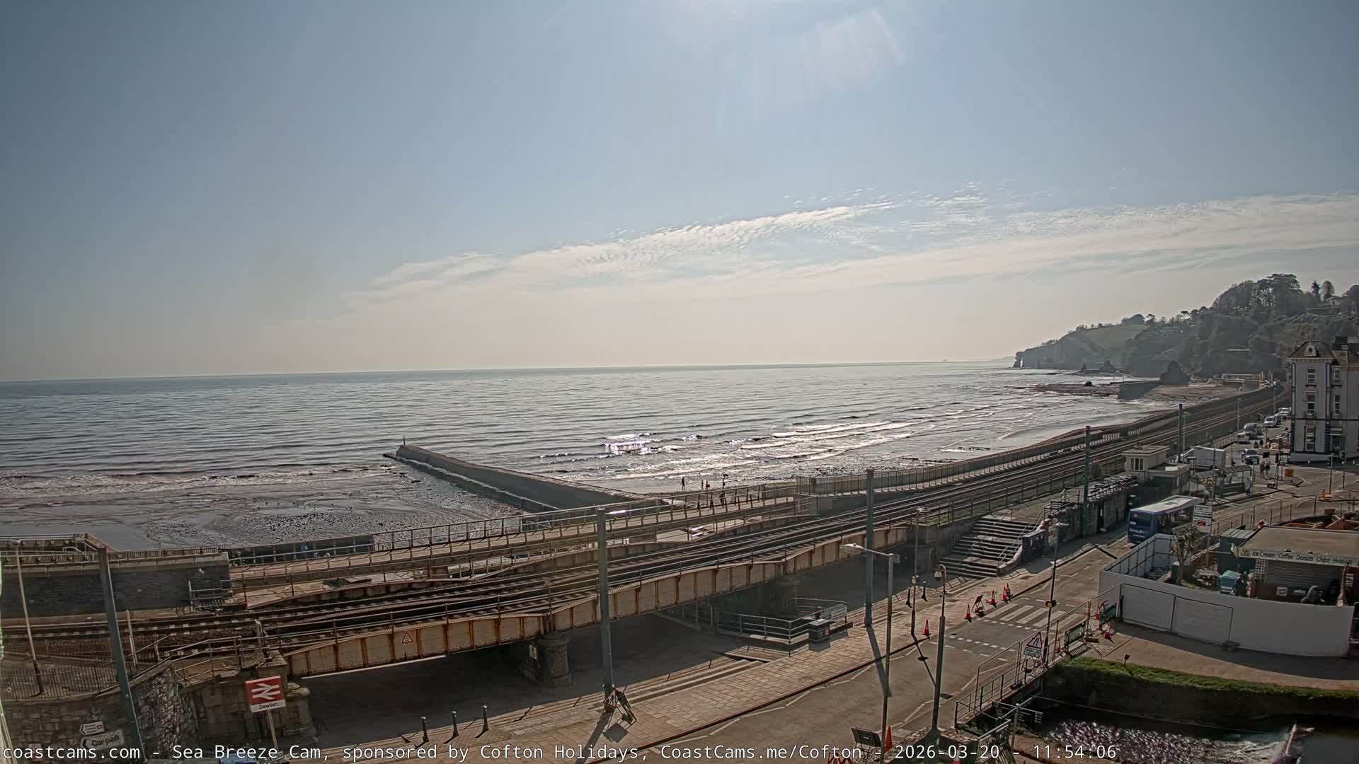 Dawlish Coast & Railway Station Live Cam - Teignbridge, Devon, South West, England, United Kingdom