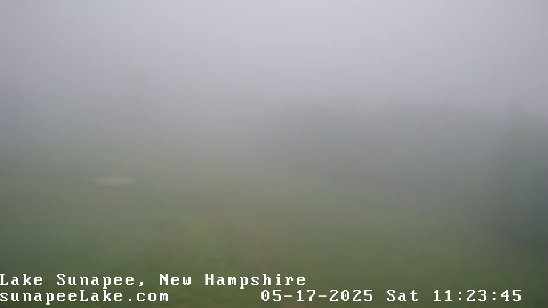 A foggy, green landscape is visible.