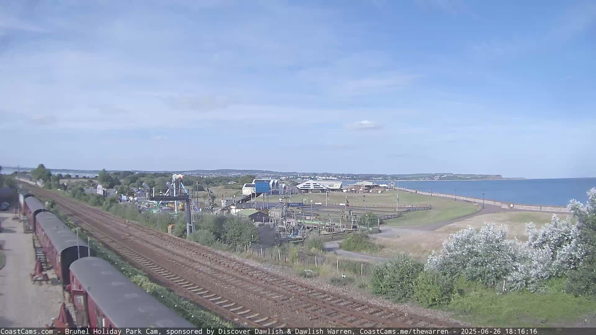 Dawlish Warren Coast & Railway & Amusement Park Live Cam - Teignbridge, Devon, South West, England, United Kingdom