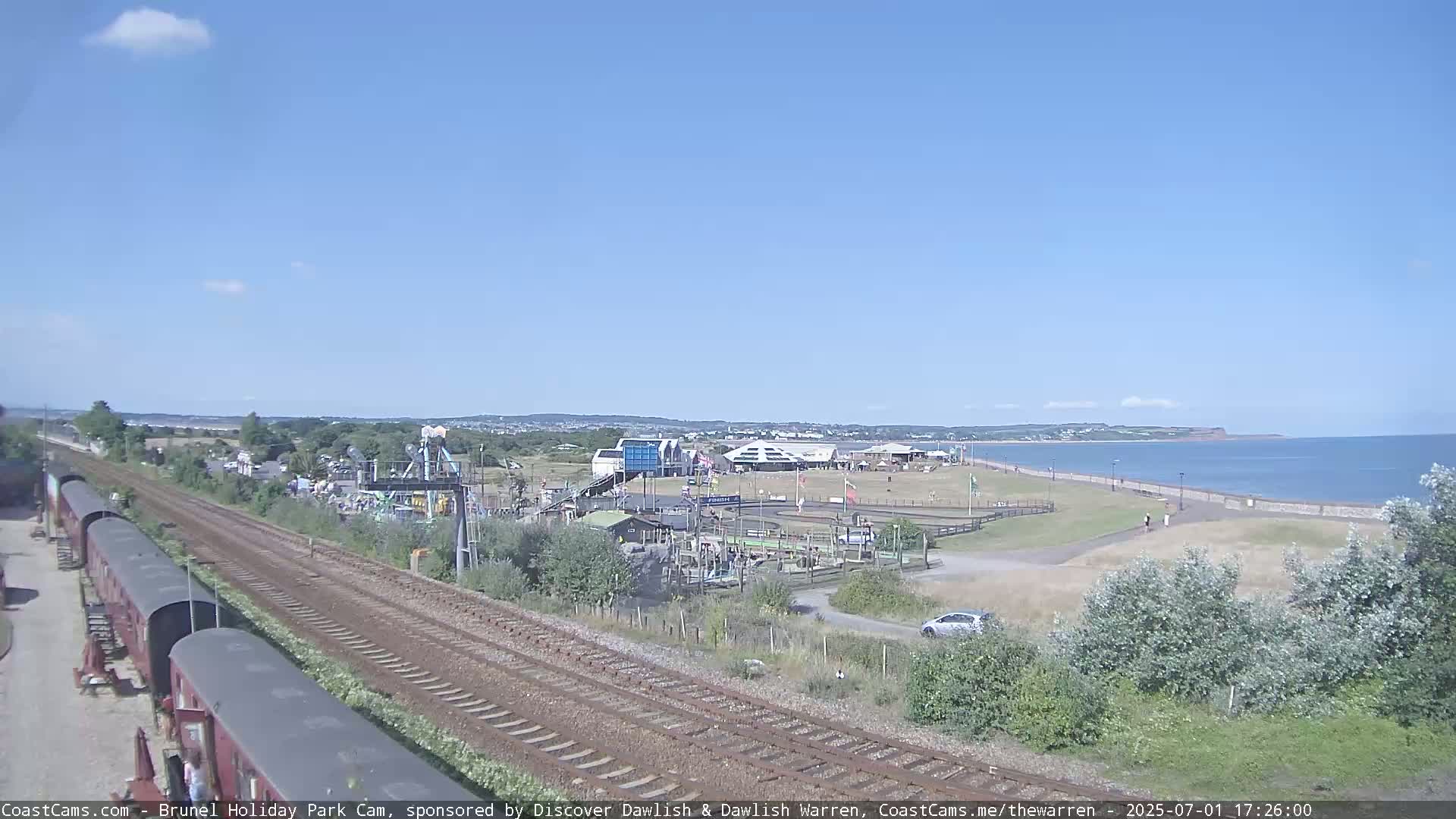 Dawlish Warren Coast & Railway & Amusement Park Live Cam - Teignbridge, Devon, South West, England, United Kingdom