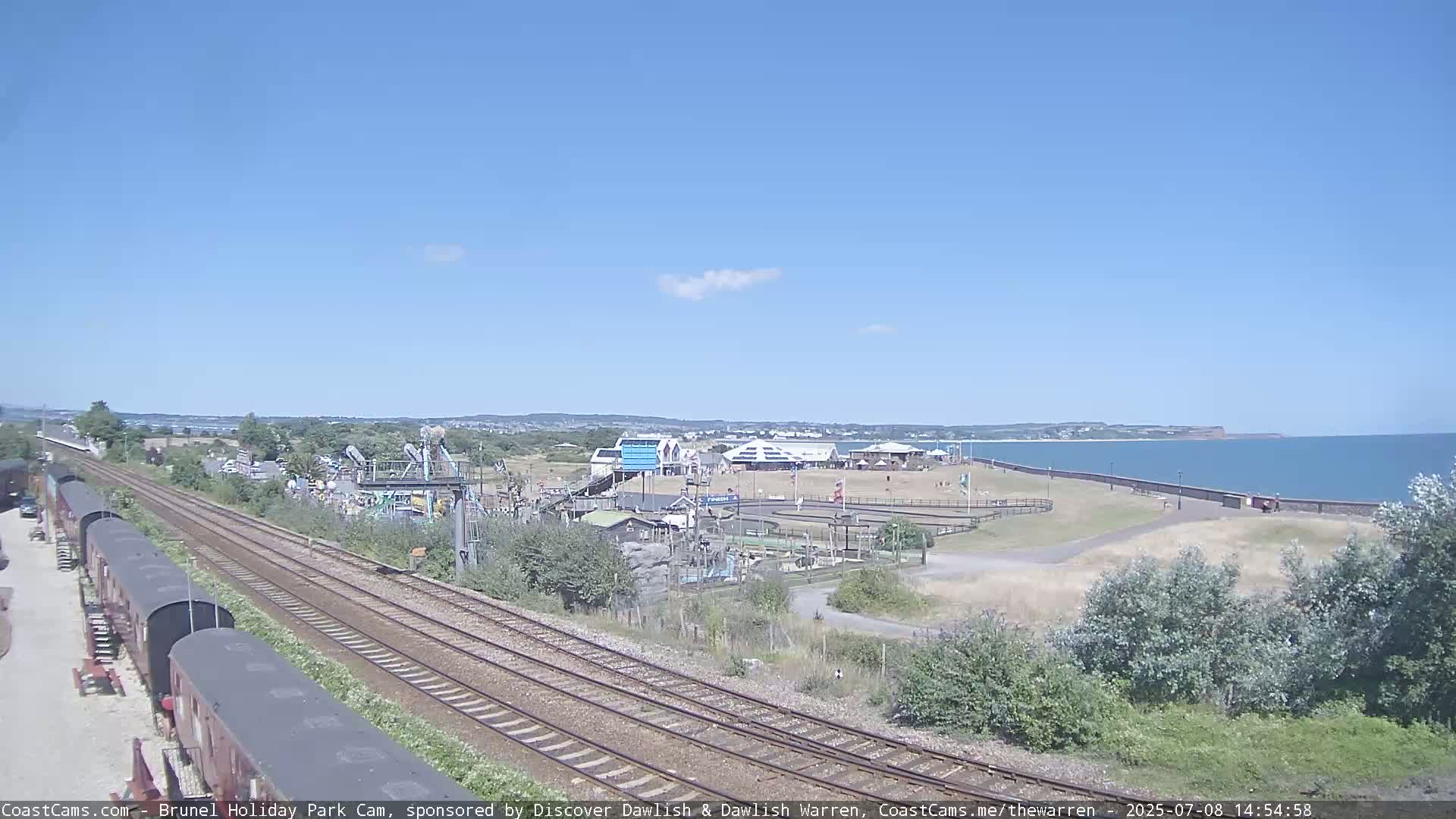 Dawlish Warren Coast & Railway & Amusement Park Live Cam - Teignbridge, Devon, South West, England, United Kingdom