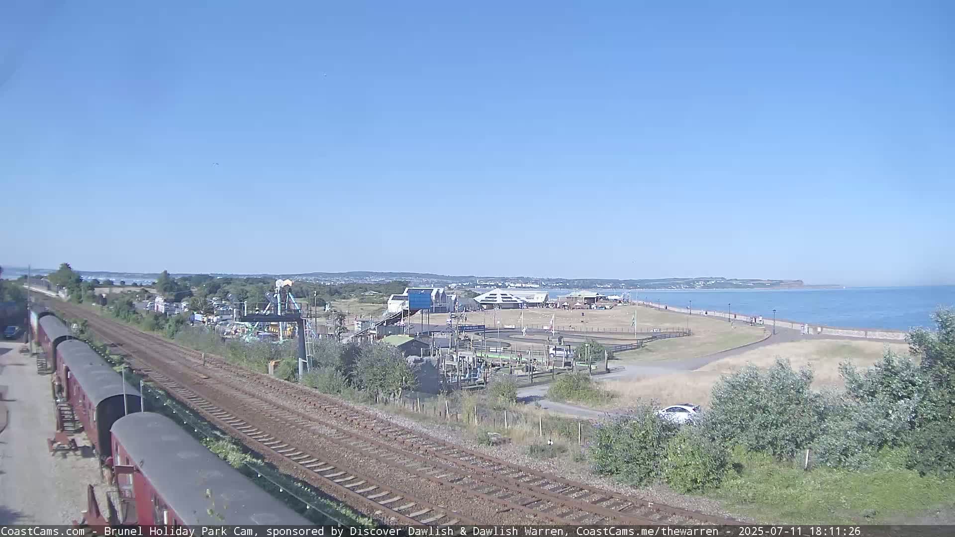 Dawlish Warren Coast & Railway & Amusement Park Live Cam - Teignbridge, Devon, South West, England, United Kingdom