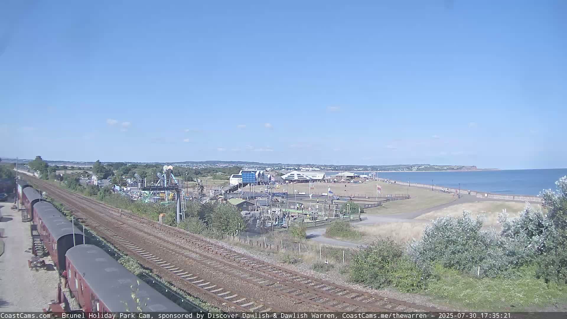 Dawlish Warren Coast & Railway & Amusement Park Live Cam - Teignbridge, Devon, South West, England, United Kingdom