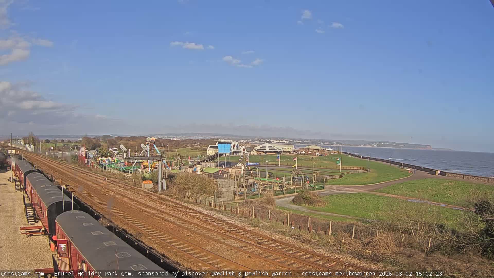 Dawlish Warren Coast & Railway & Amusement Park Live Cam - Teignbridge, Devon, South West, England, United Kingdom