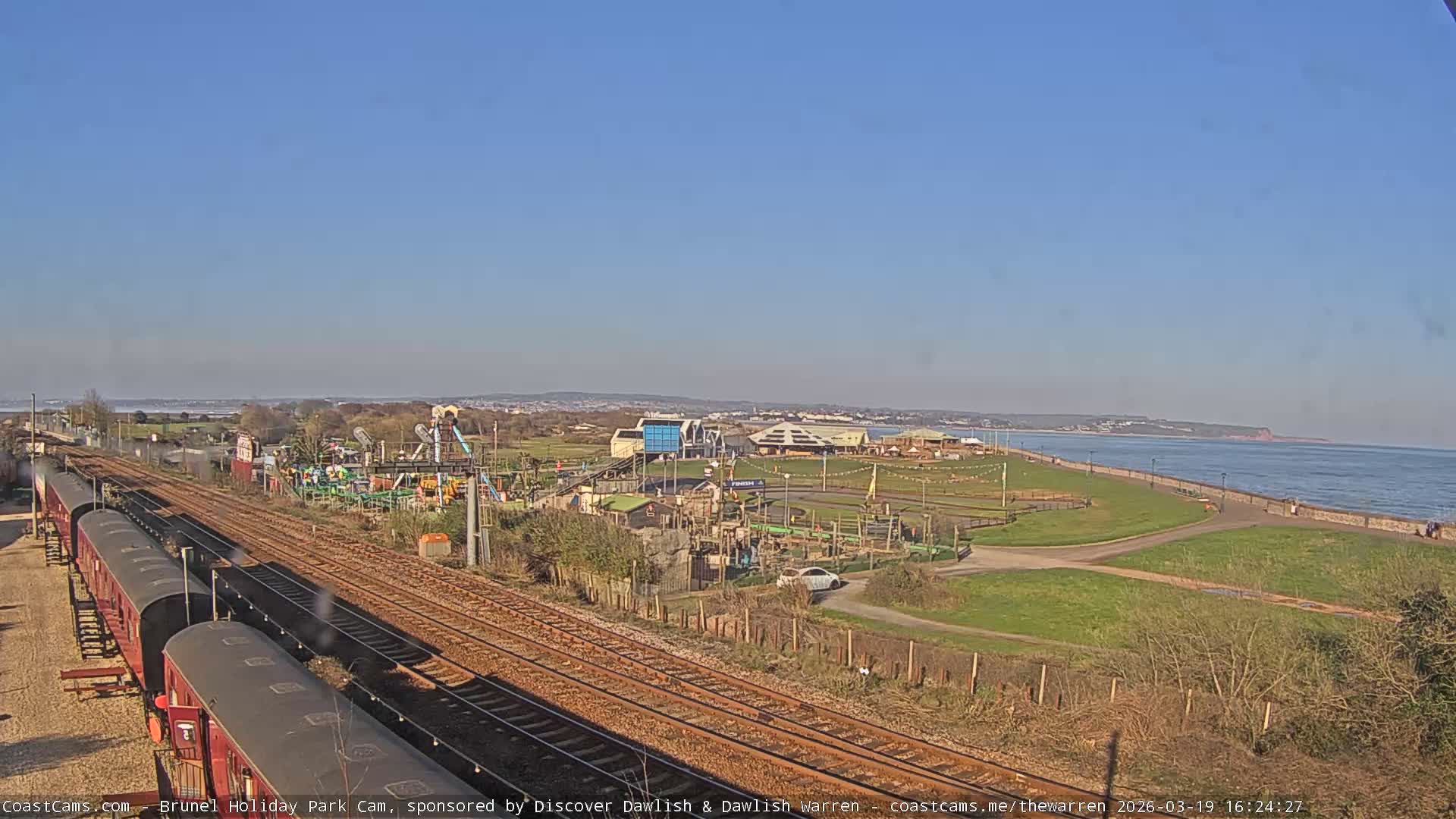 Dawlish Warren Coast & Railway & Amusement Park Live Cam - Teignbridge, Devon, South West, England, United Kingdom