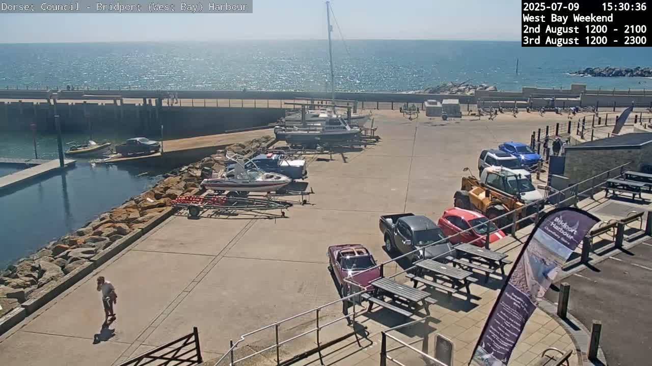 Bridport Harbour (West Bay) PTZ Live Cam - Bridport, Dorset, South West, England, United Kingdom
