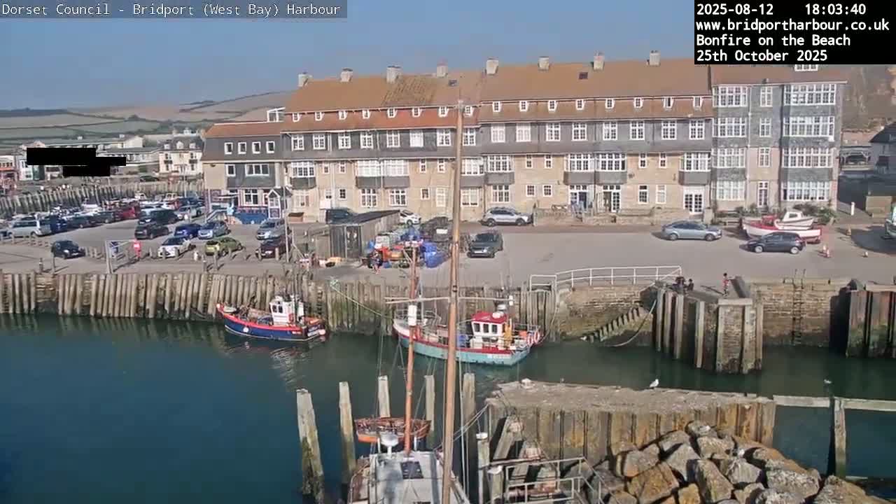 Bridport Harbour (West Bay) PTZ Live Cam - Bridport, Dorset, South West, England, United Kingdom