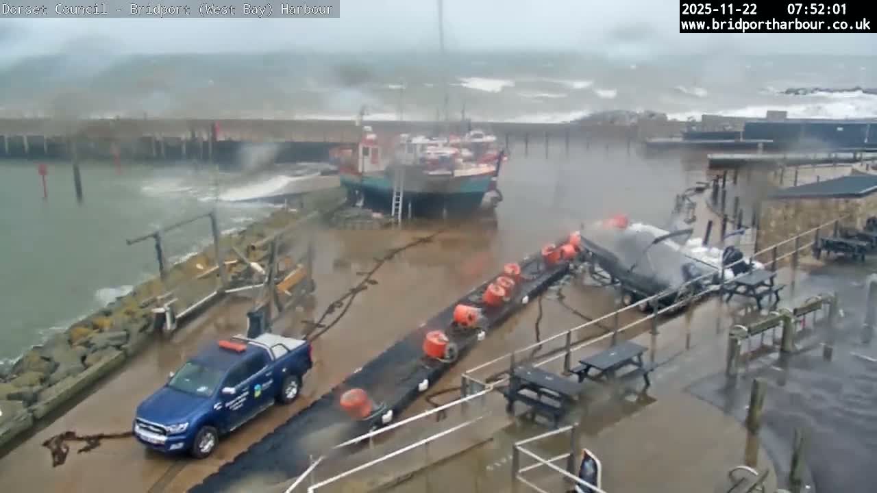 Bridport Harbour (West Bay) PTZ Live Cam - Bridport, Dorset, South West, England, United Kingdom