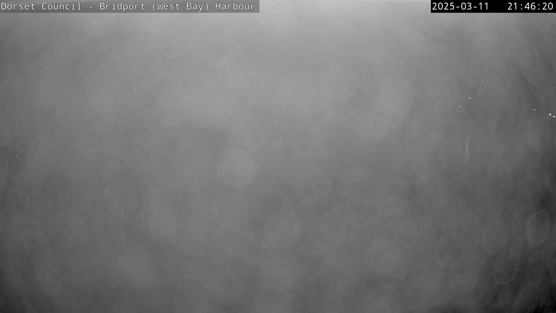 A hazy, gray scene is visible, possibly at night or in low light conditions.