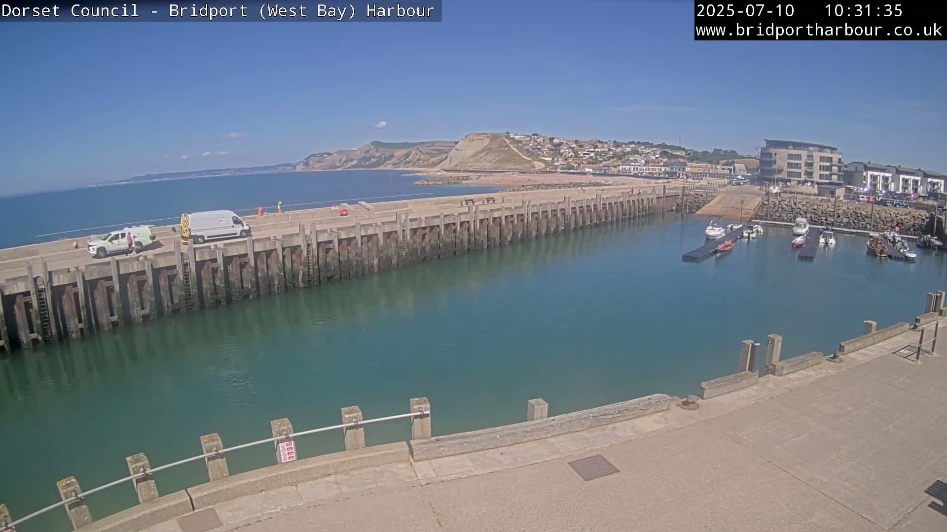 Bridport Harbour West Beach Live Cam - Bridport, Dorset, South West, England, United Kingdom