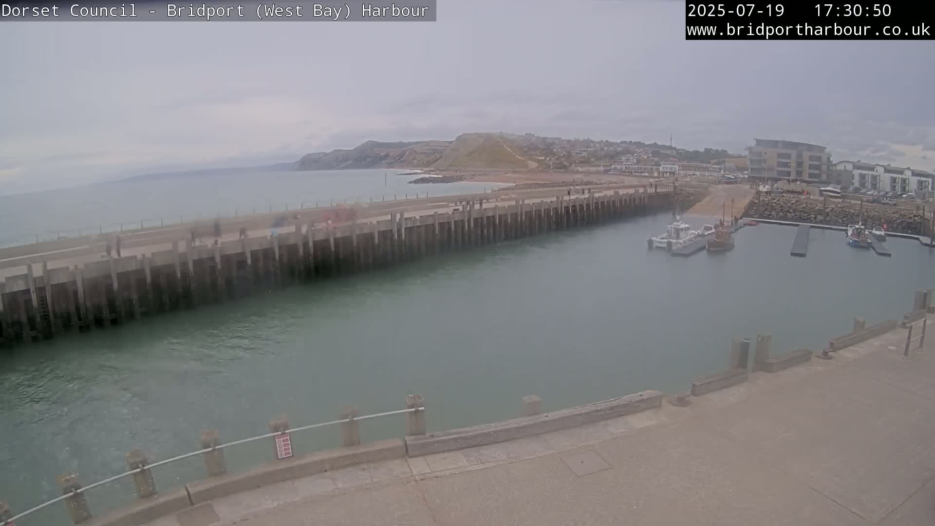 Bridport Harbour West Beach Live Cam - Bridport, Dorset, South West, England, United Kingdom