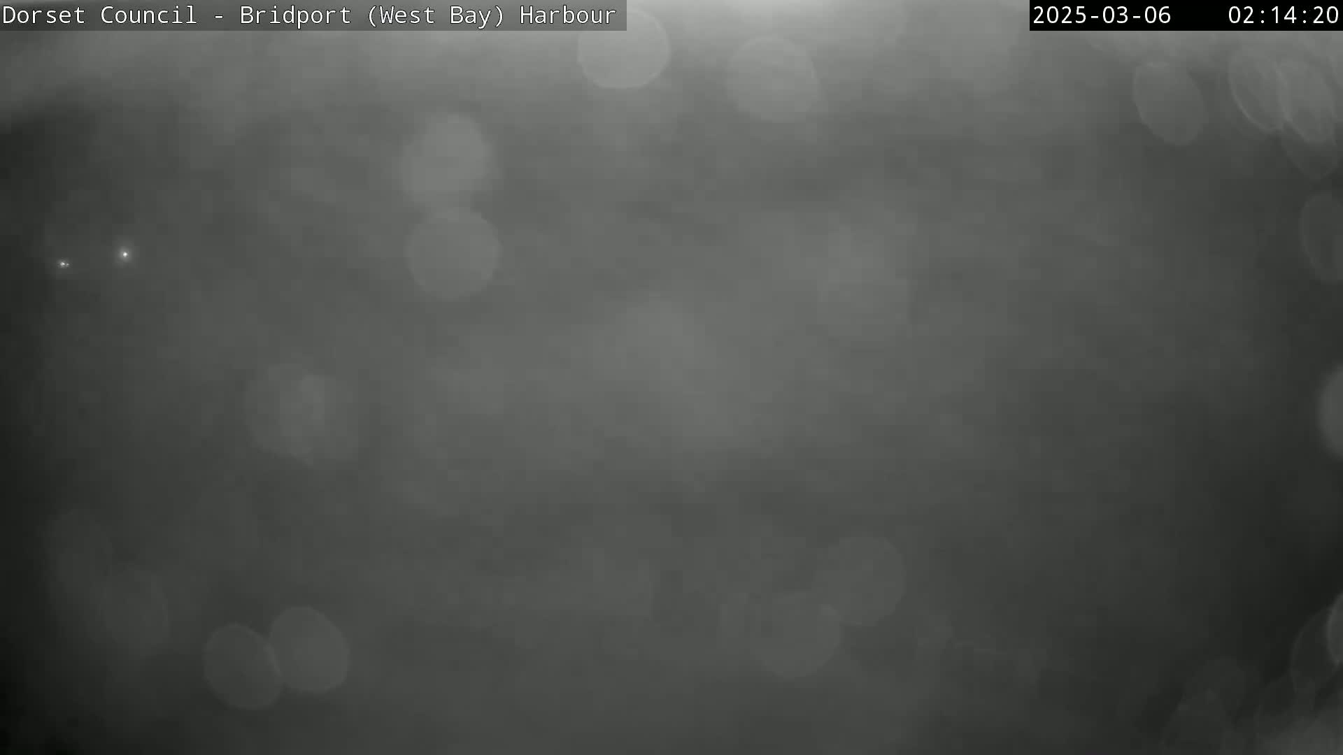 A blurry, dark gray image shows a foggy or hazy night scene.