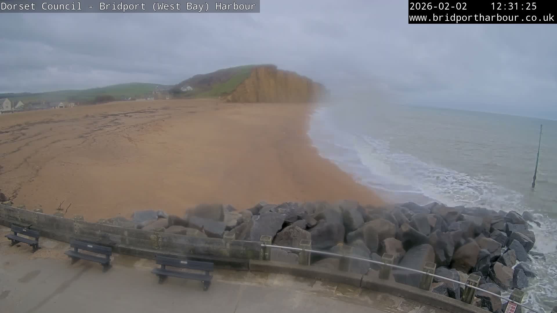 Bridport Harbour East Beach Live Cam - Bridport, Dorset, South West, England, United Kingdom