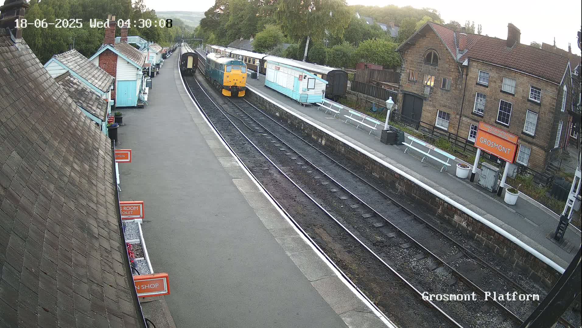 North Yorkshire Moors Railway (NYMR) Grosmont Station Live Cam - Grosmont, Borough of Scarborough, North Yorkshire, Yorkshire and the Humber, England, United Kingdom