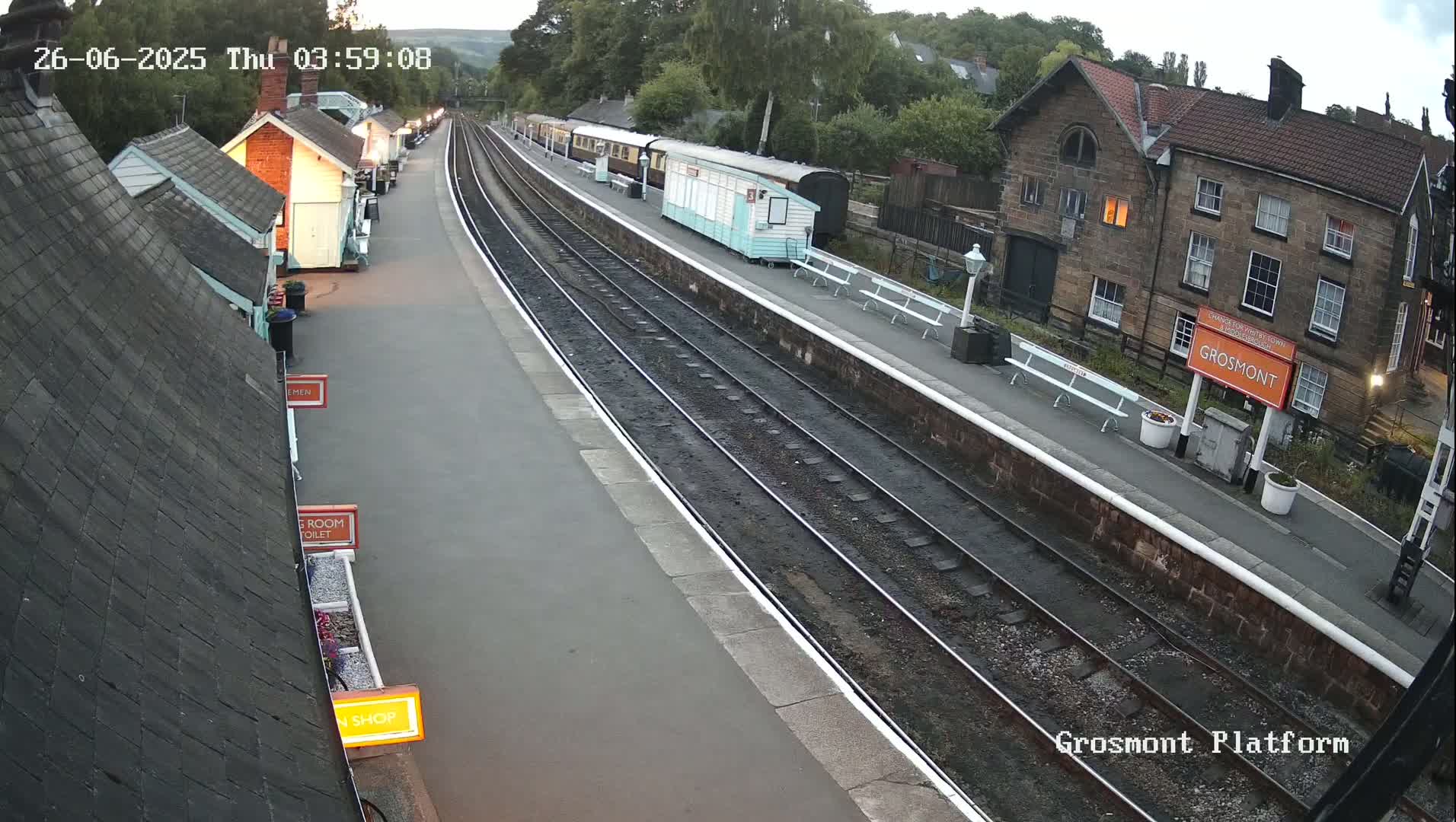 North Yorkshire Moors Railway (NYMR) Grosmont Station Live Cam - Grosmont, Borough of Scarborough, North Yorkshire, Yorkshire and the Humber, England, United Kingdom