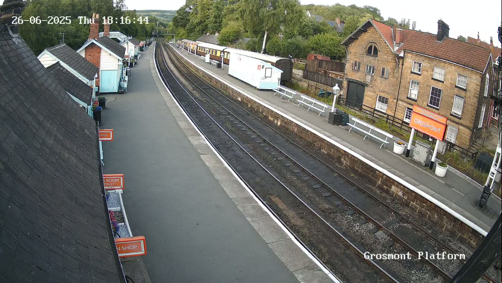 North Yorkshire Moors Railway (NYMR) Grosmont Station Live Cam - Grosmont, Borough of Scarborough, North Yorkshire, Yorkshire and the Humber, England, United Kingdom