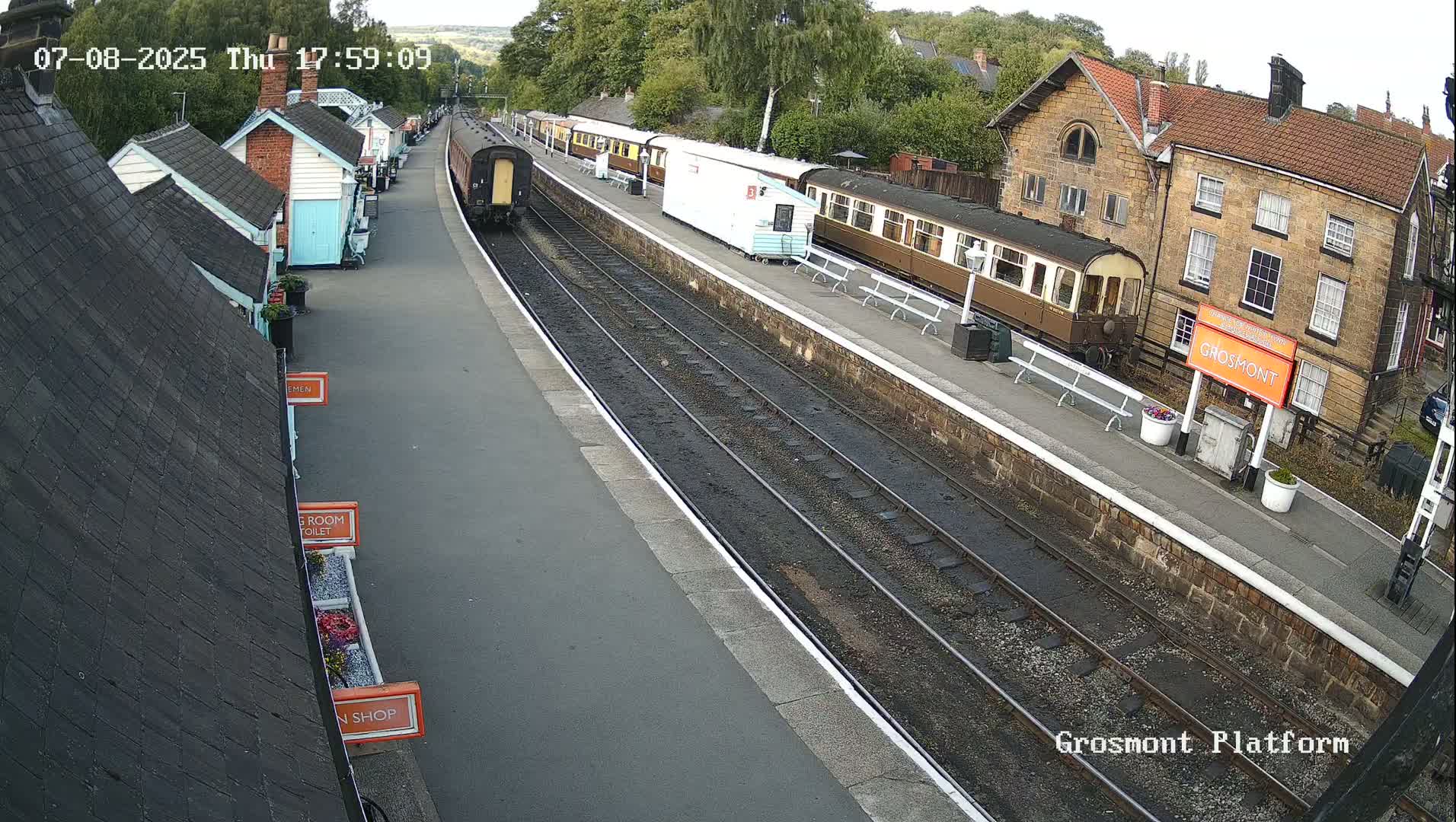 North Yorkshire Moors Railway (NYMR) Grosmont Station Live Cam - Grosmont, Borough of Scarborough, North Yorkshire, Yorkshire and the Humber, England, United Kingdom