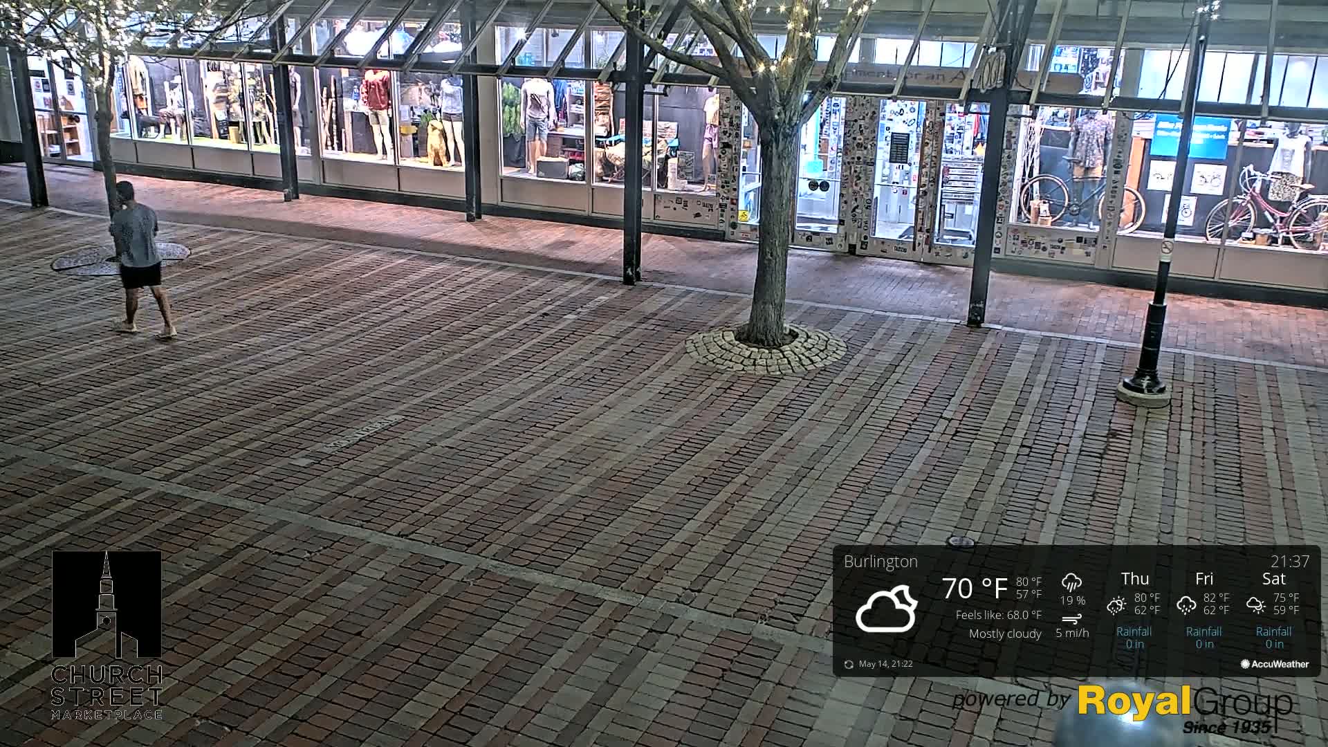 Burlington, Church Street Market Place Live Cam - Burlington, Vermont, USA