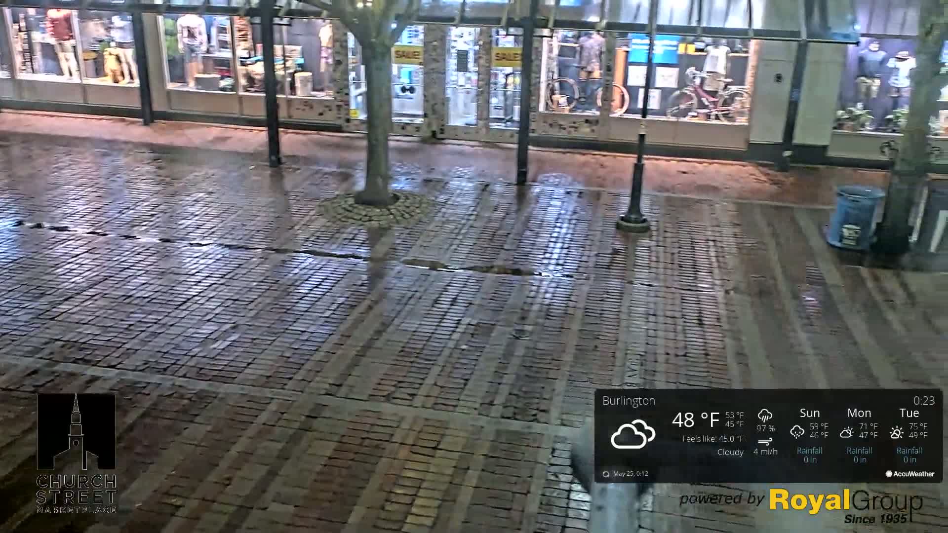 Burlington, Church Street Market Place Live Cam - Burlington, Vermont, USA