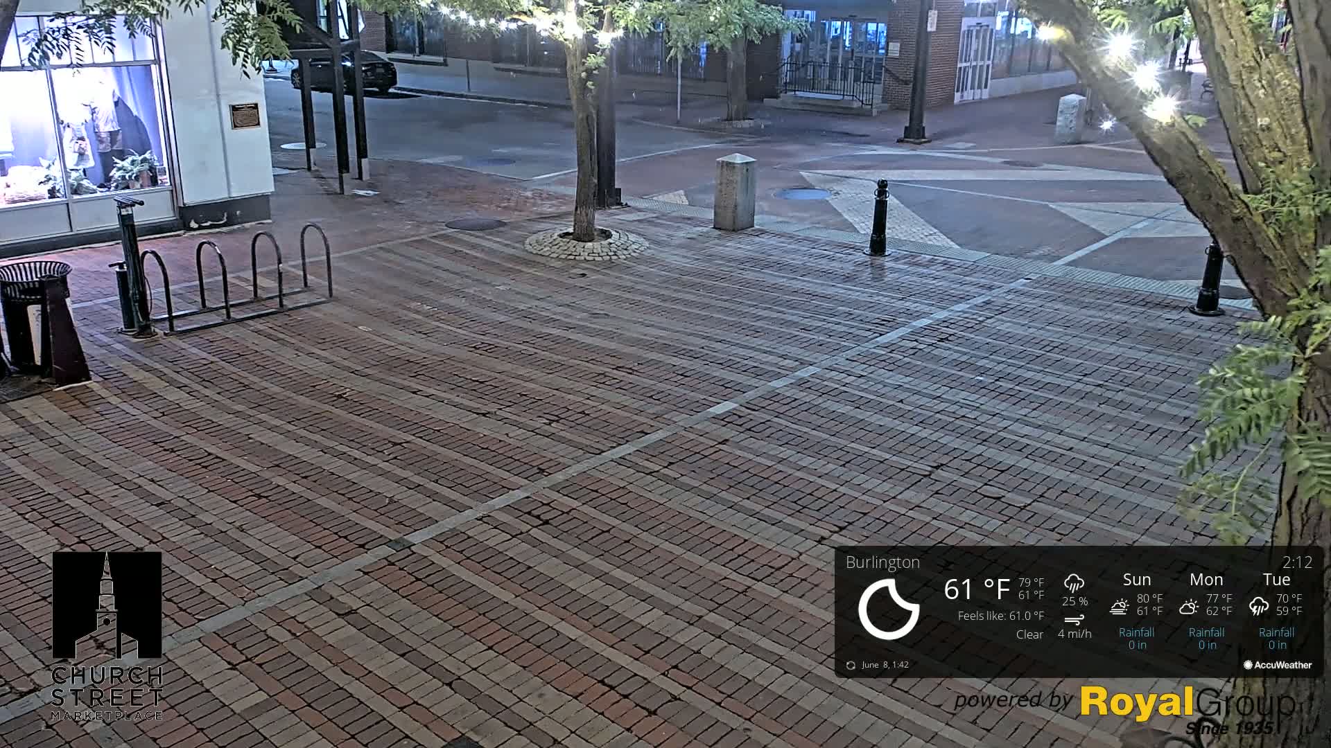 Burlington, Church Street Market Place Live Cam - Burlington, Vermont, USA