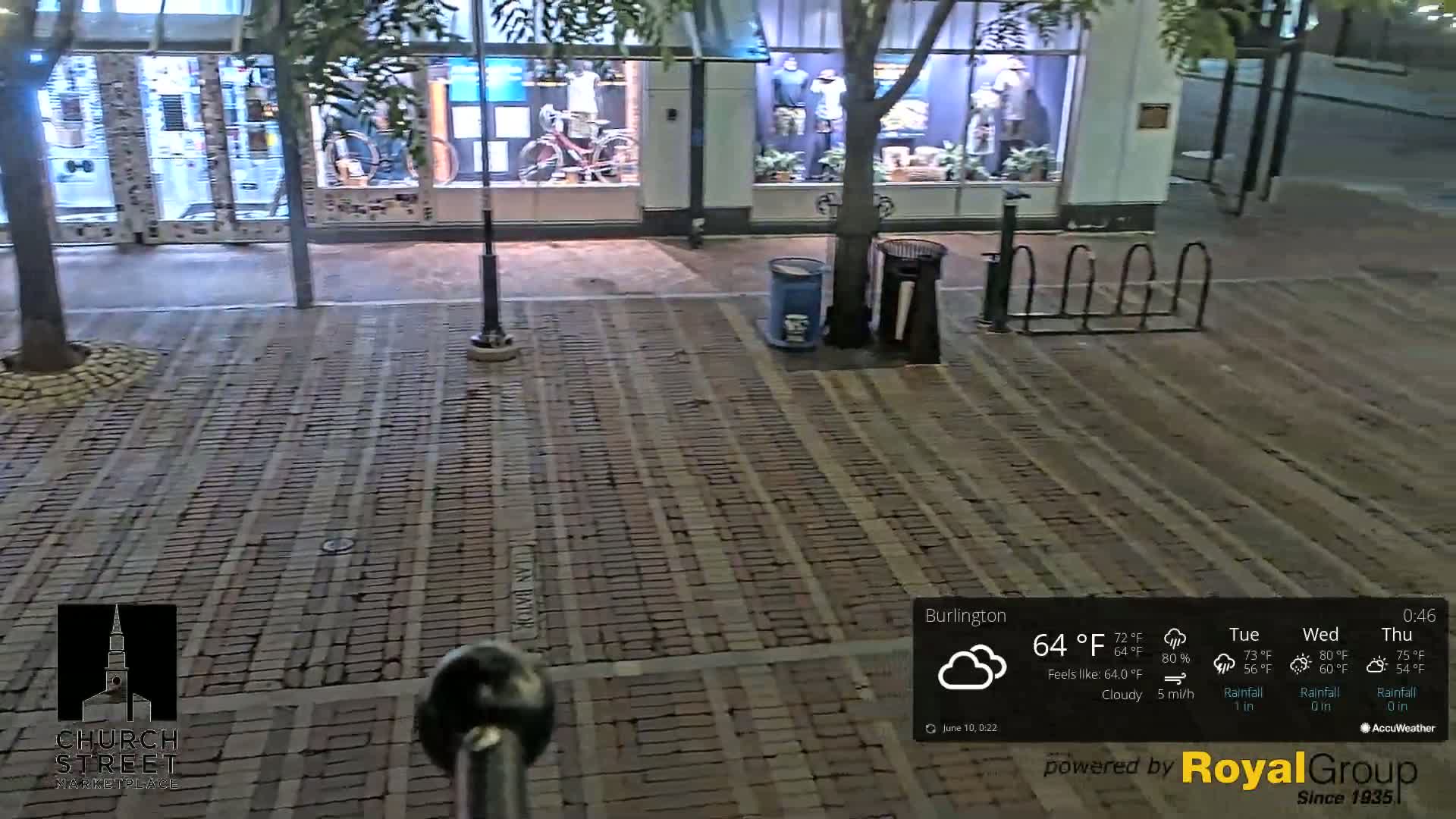 Burlington, Church Street Market Place Live Cam - Burlington, Vermont, USA