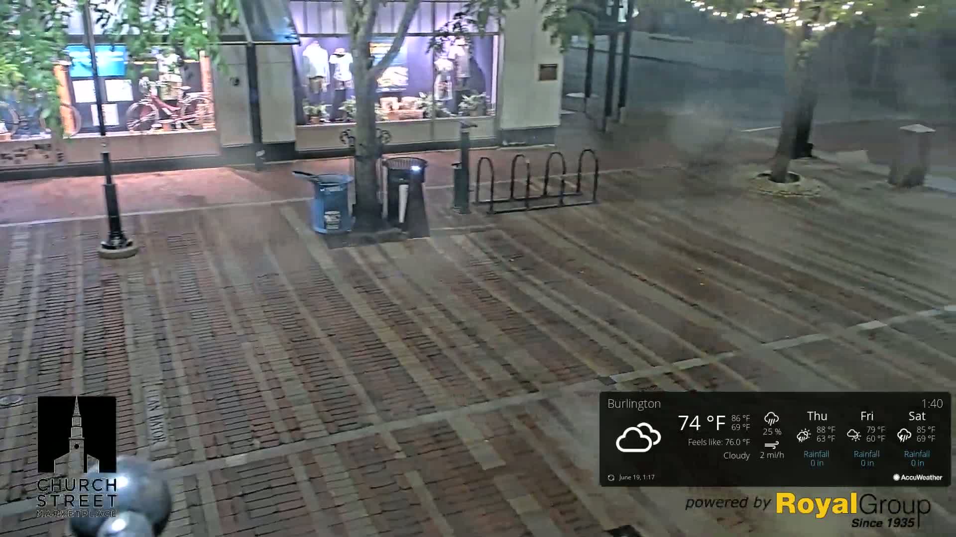 Burlington, Church Street Market Place Live Cam - Burlington, Vermont, USA