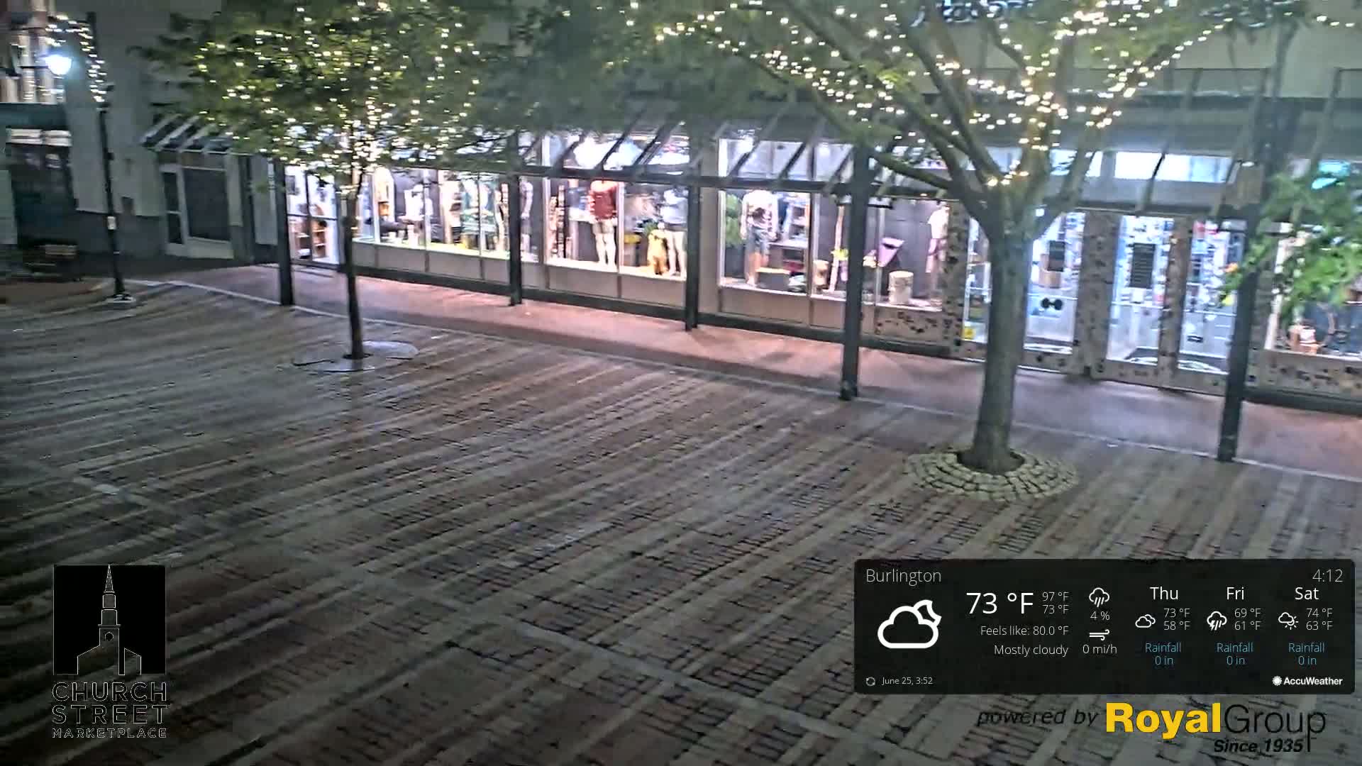 Burlington, Church Street Market Place Live Cam - Burlington, Vermont, USA