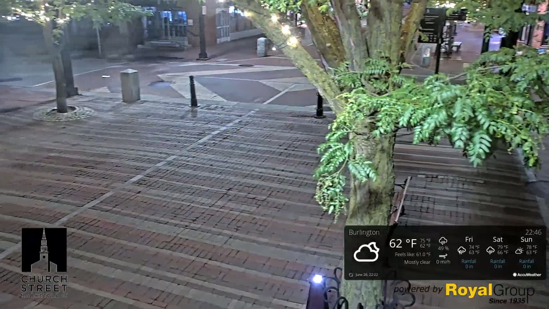 Burlington, Church Street Market Place Live Cam - Burlington, Vermont, USA