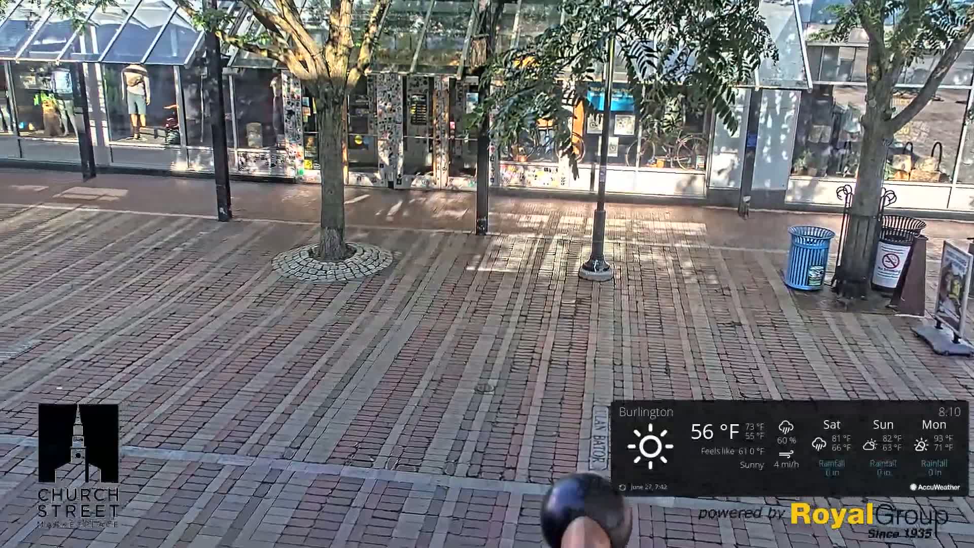 Burlington, Church Street Market Place Live Cam - Burlington, Vermont, USA