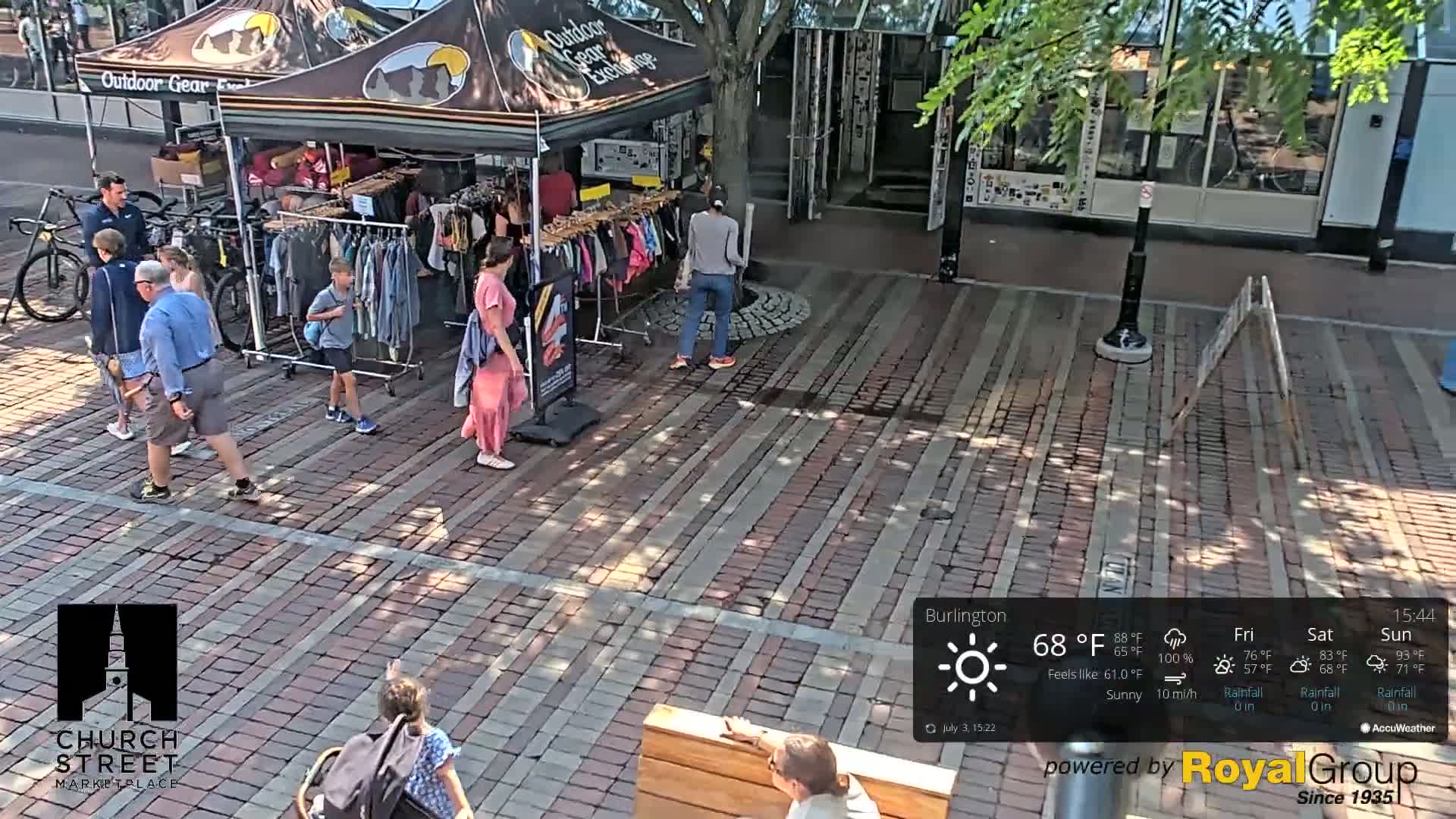 Burlington, Church Street Market Place Live Cam - Burlington, Vermont, USA