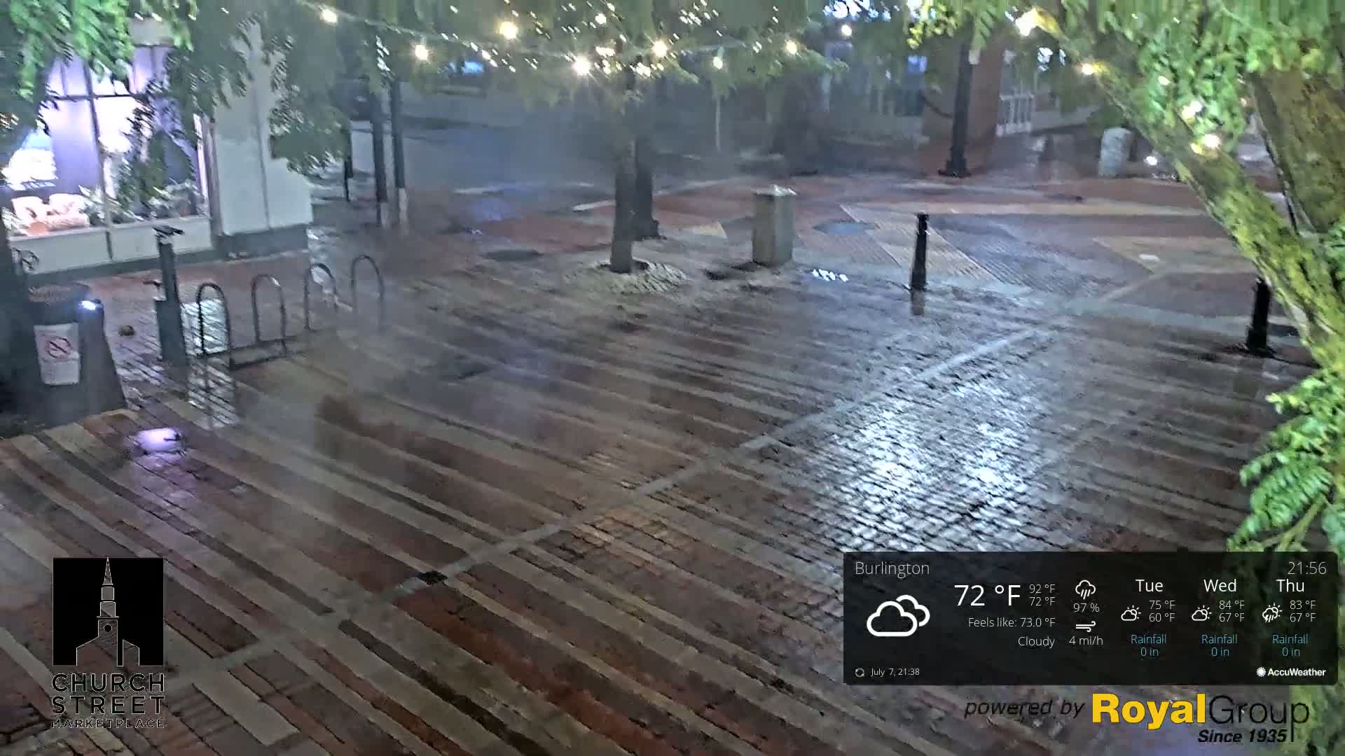Burlington, Church Street Market Place Live Cam - Burlington, Vermont, USA