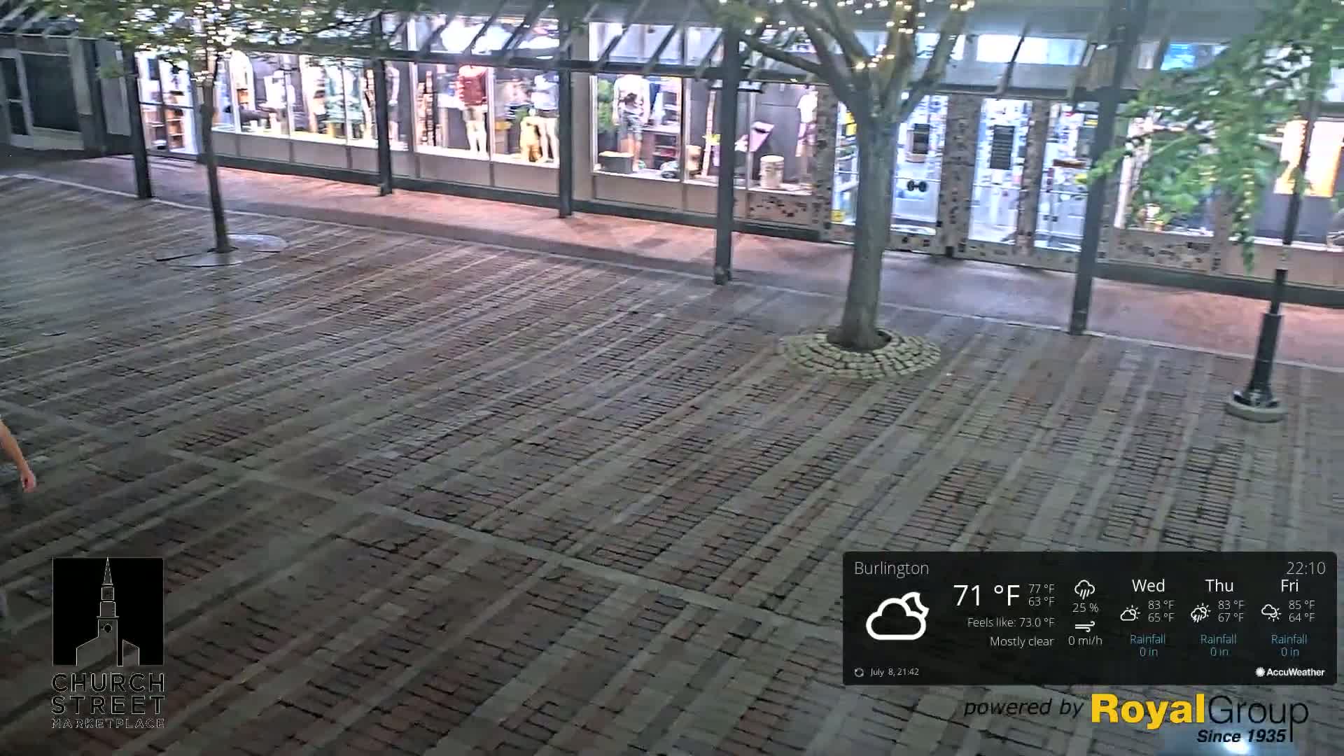 Burlington, Church Street Market Place Live Cam - Burlington, Vermont, USA