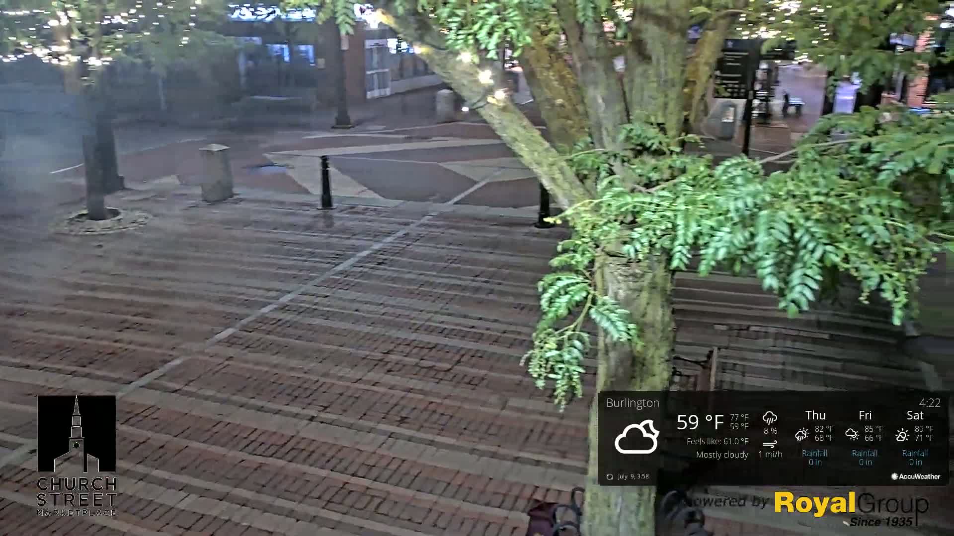 Burlington, Church Street Market Place Live Cam - Burlington, Vermont, USA