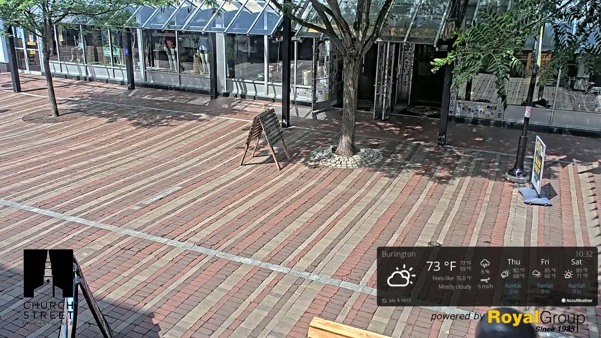 Burlington, Church Street Market Place Live Cam - Burlington, Vermont, USA