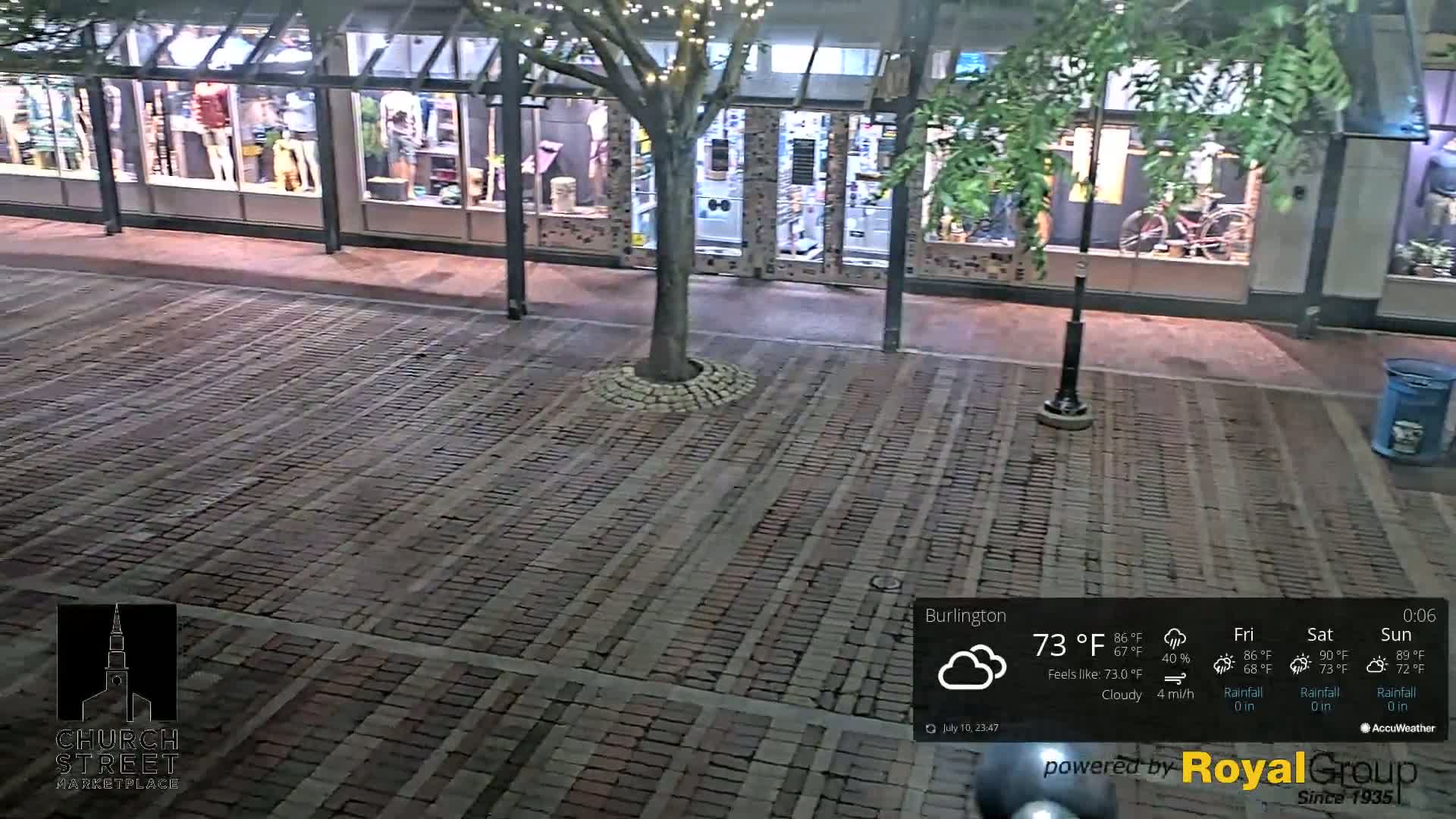 Burlington, Church Street Market Place Live Cam - Burlington, Vermont, USA