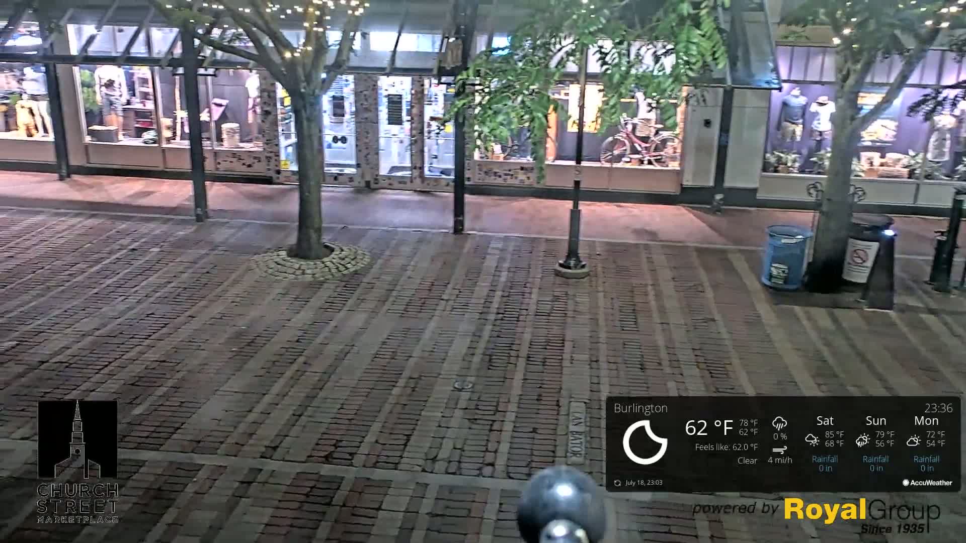 Burlington, Church Street Market Place Live Cam - Burlington, Vermont, USA
