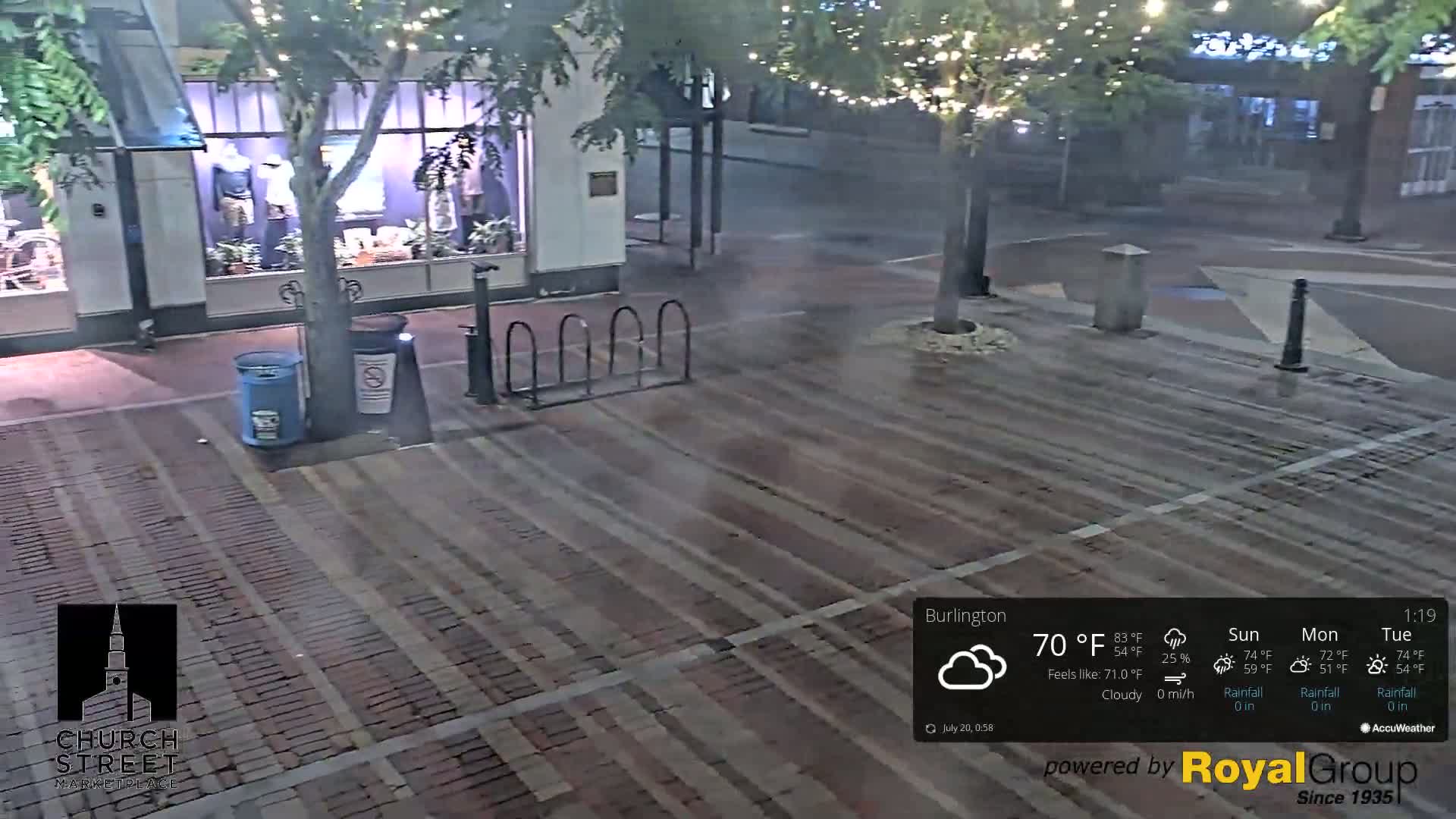 Burlington, Church Street Market Place Live Cam - Burlington, Vermont, USA