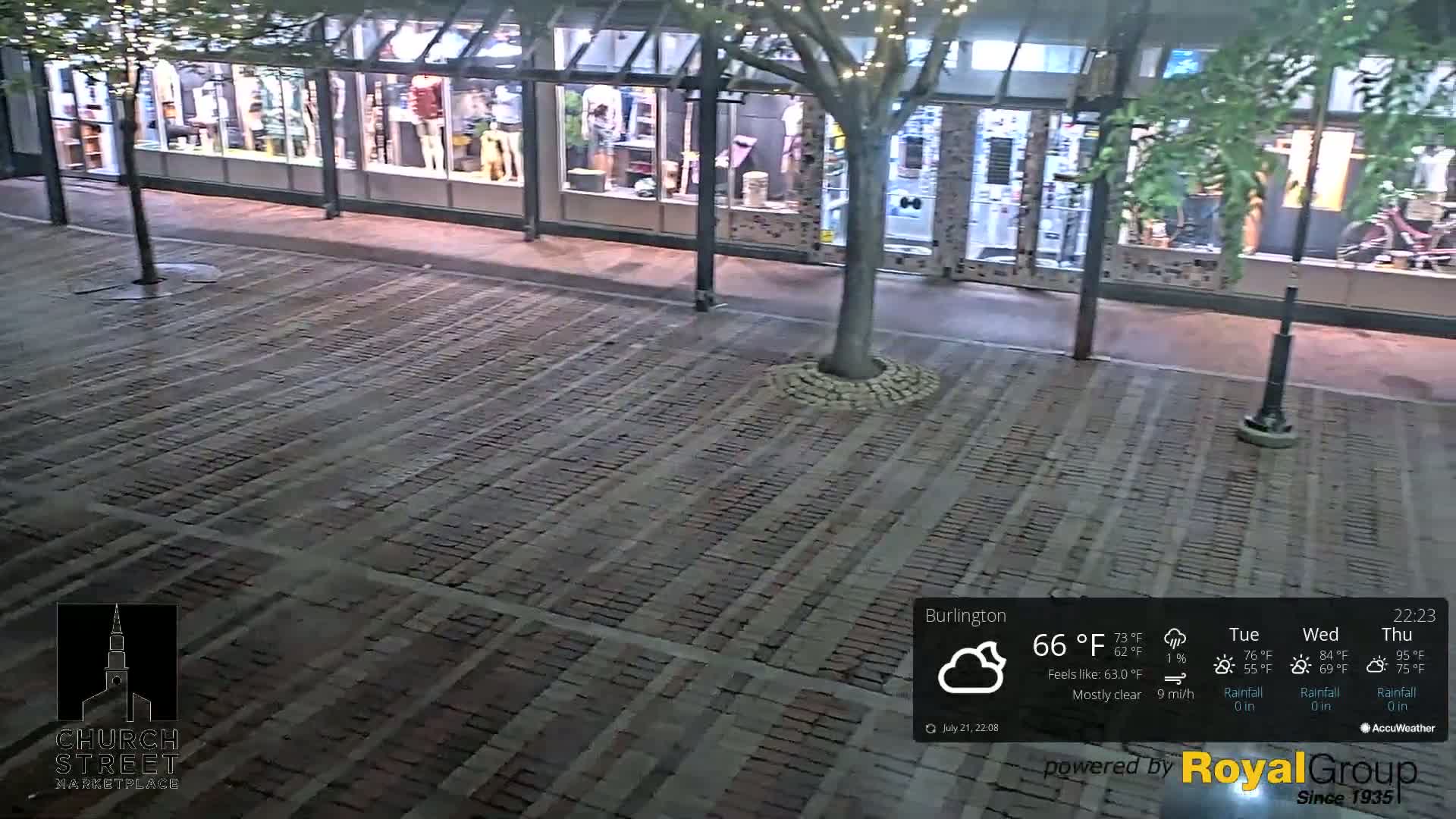 Burlington, Church Street Market Place Live Cam - Burlington, Vermont, USA