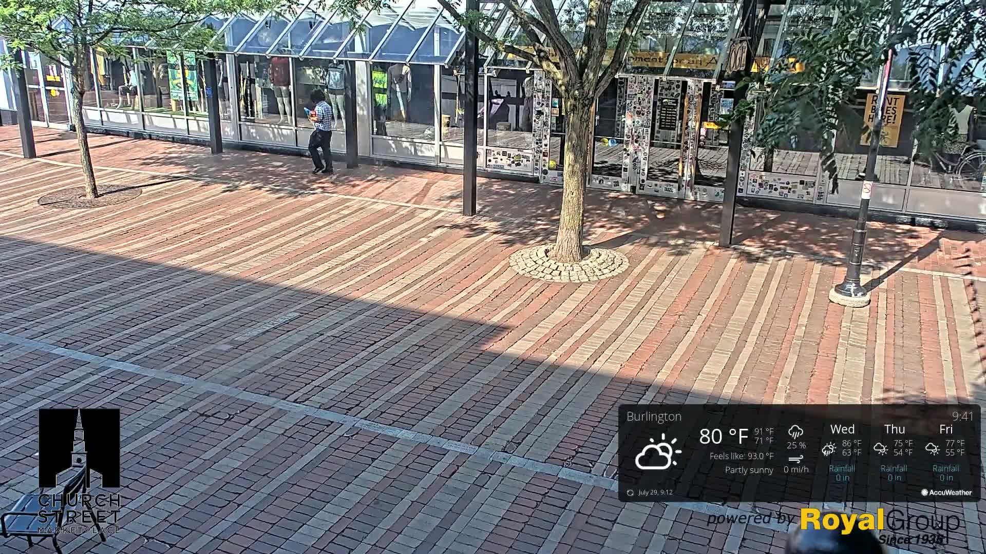 Burlington, Church Street Market Place Live Cam - Burlington, Vermont, USA