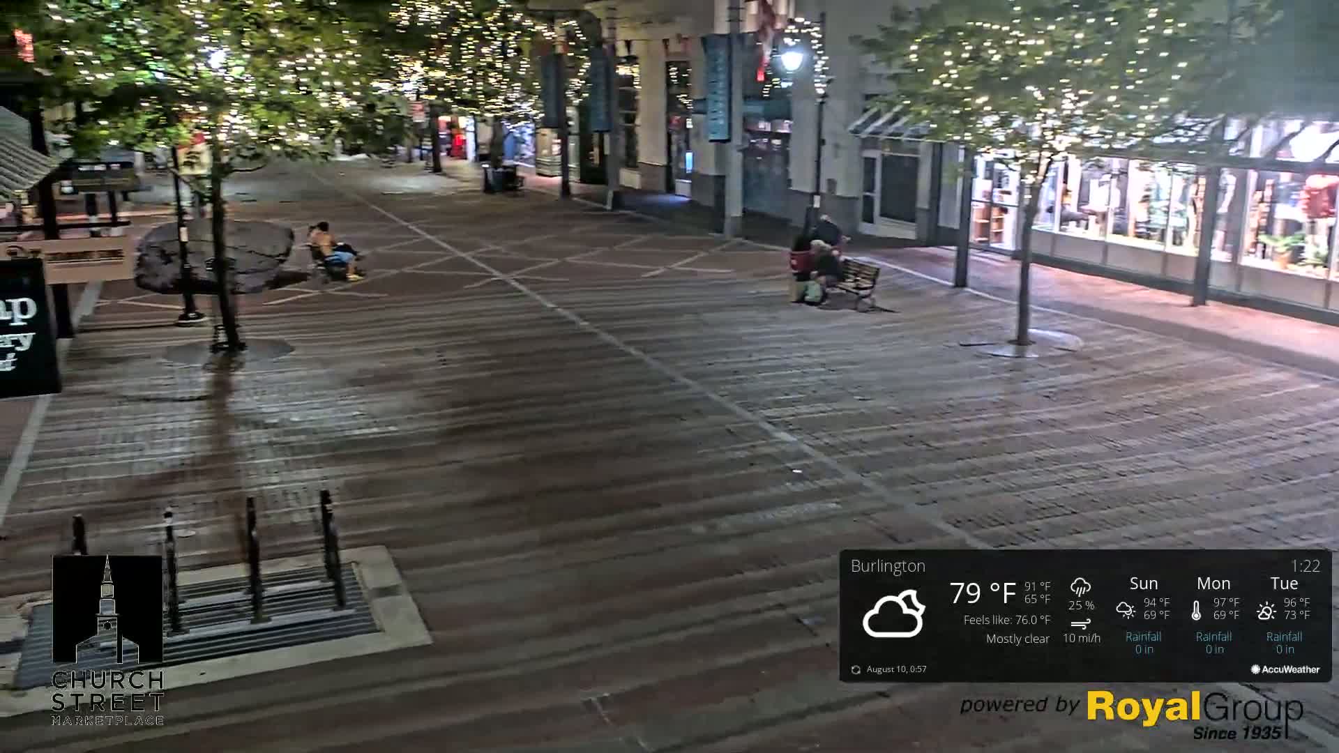 Burlington, Church Street Market Place Live Cam - Burlington, Vermont, USA