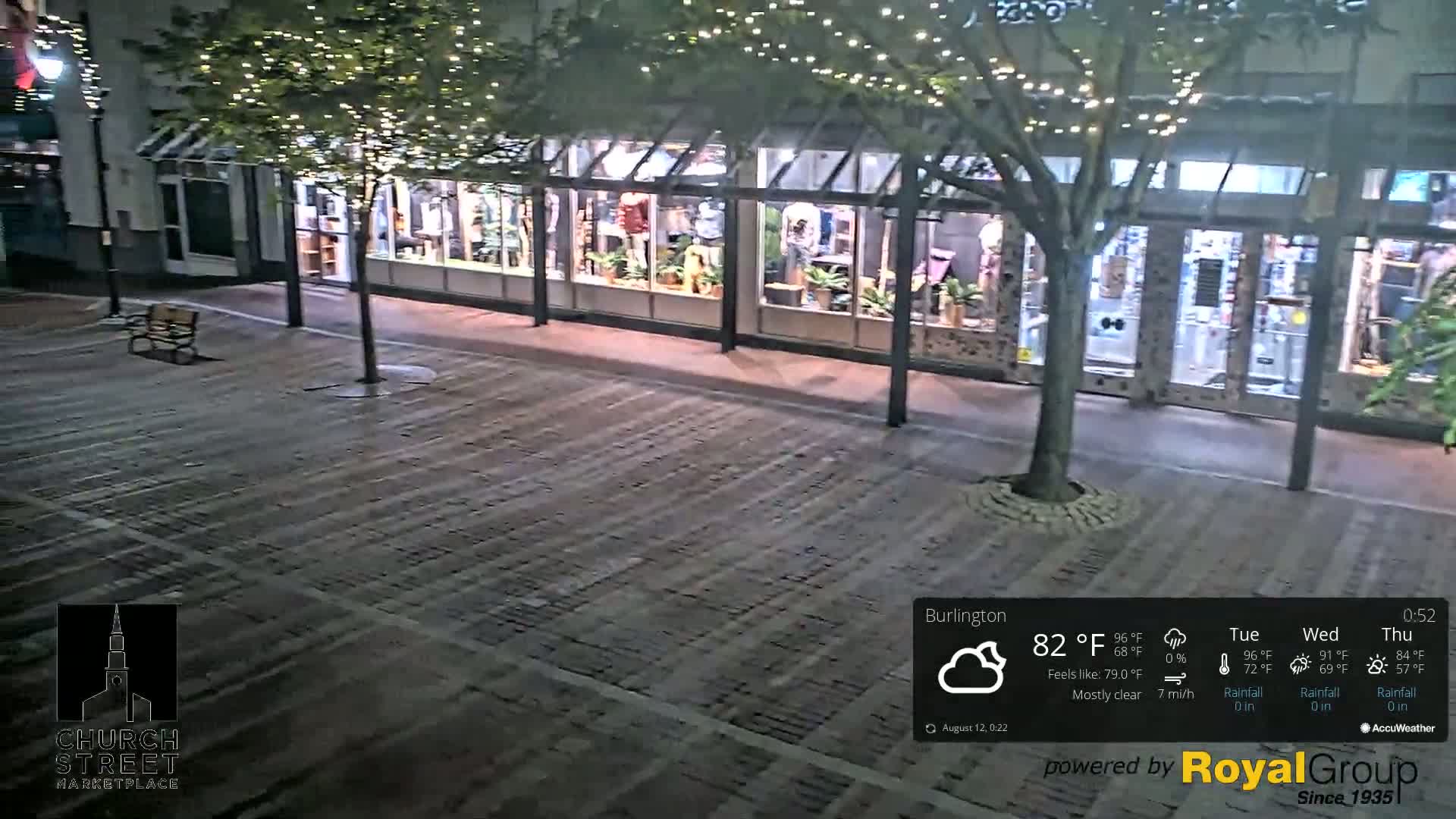 Burlington, Church Street Market Place Live Cam - Burlington, Vermont, USA