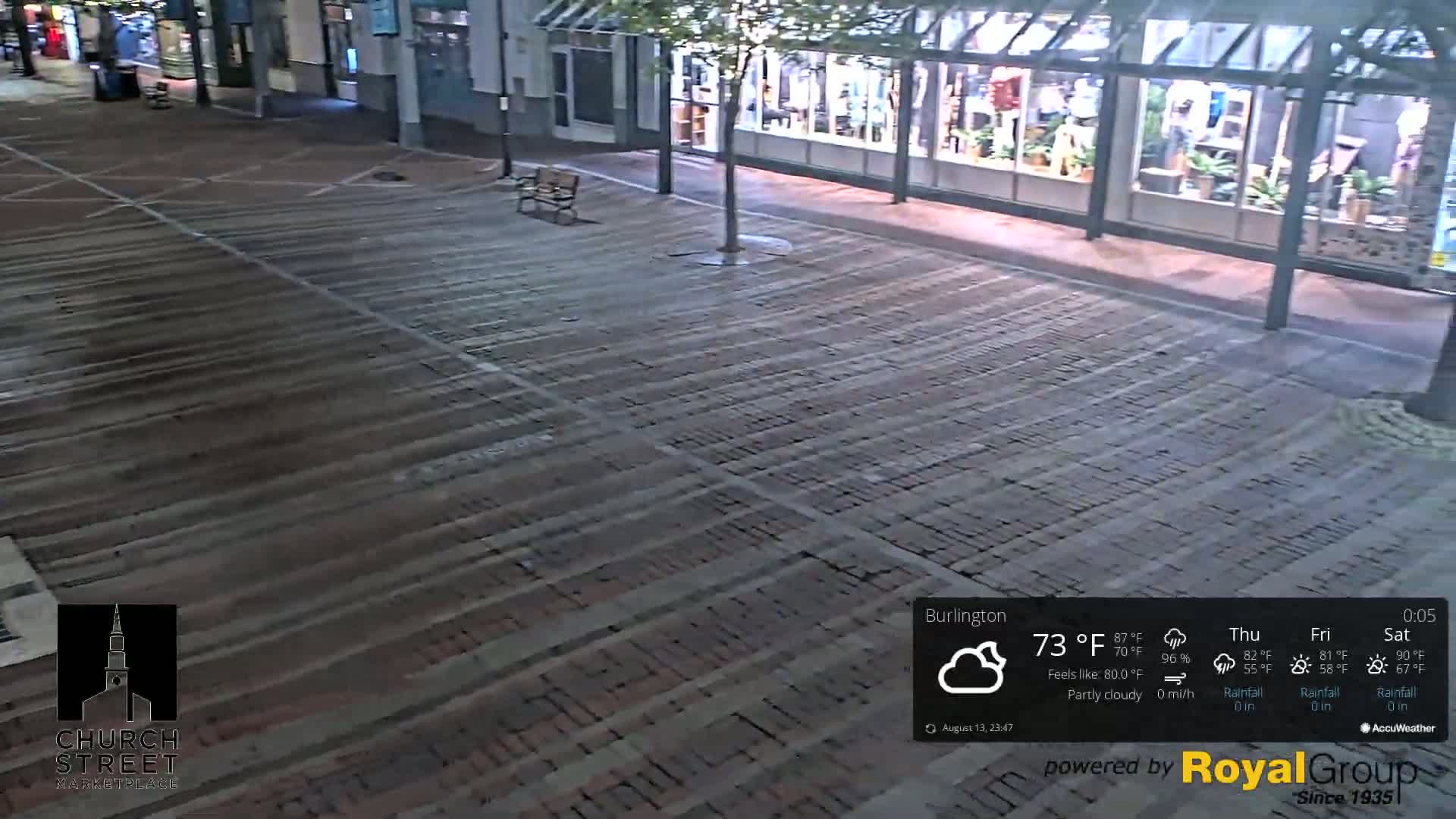 Burlington, Church Street Market Place Live Cam - Burlington, Vermont, USA