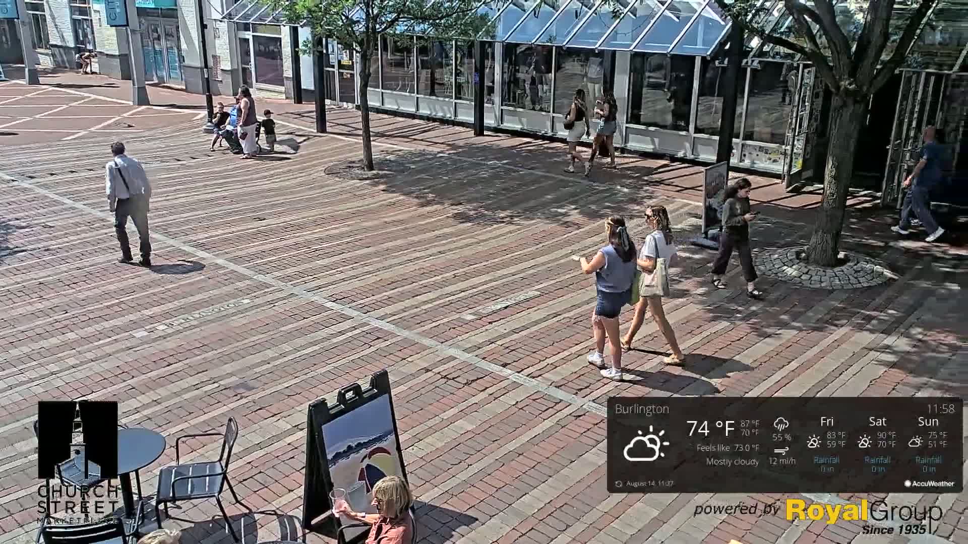 Burlington, Church Street Market Place Live Cam - Burlington, Vermont, USA