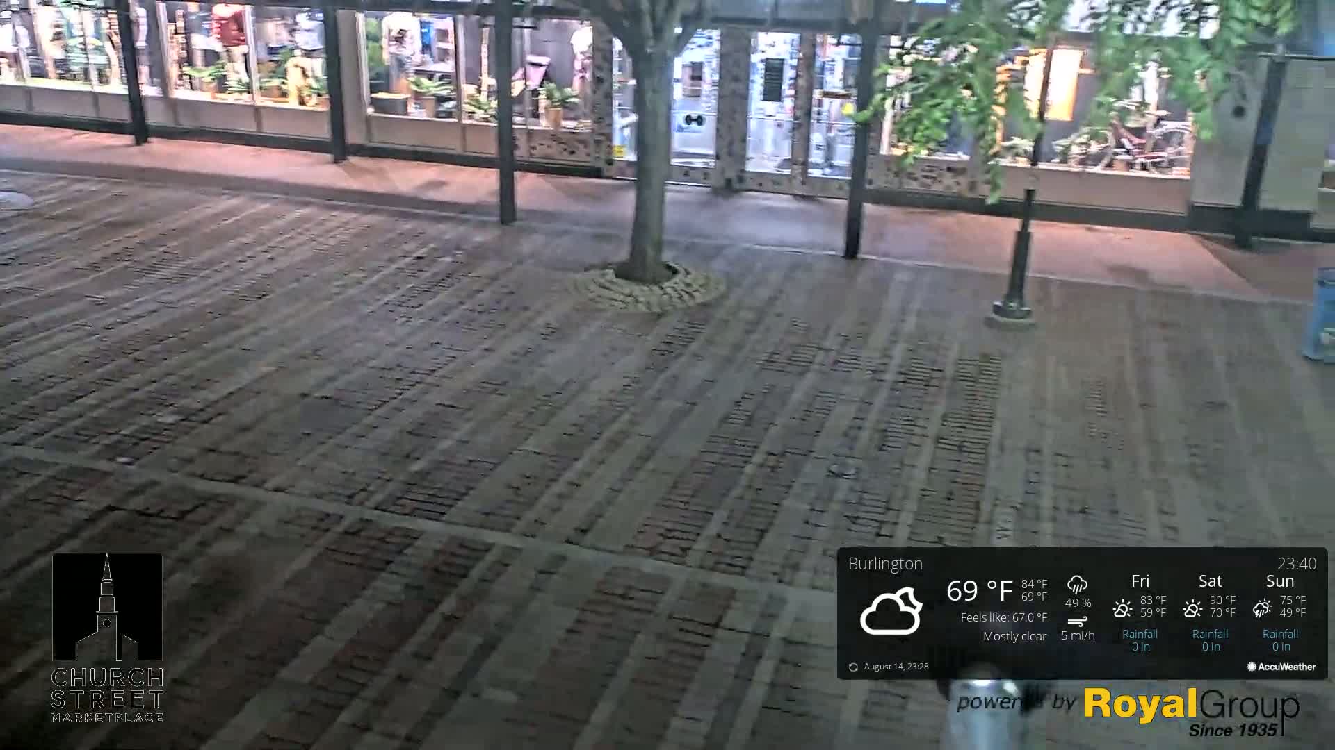 Burlington, Church Street Market Place Live Cam - Burlington, Vermont, USA