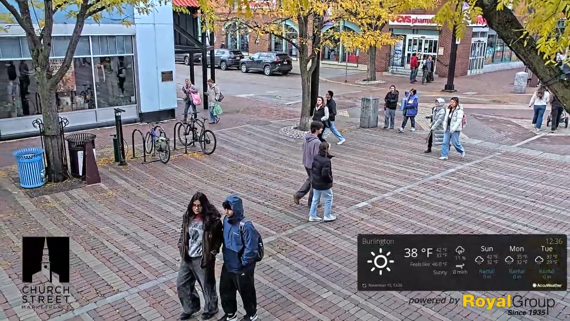 Burlington, Church Street Market Place Live Cam - Burlington, Vermont, USA