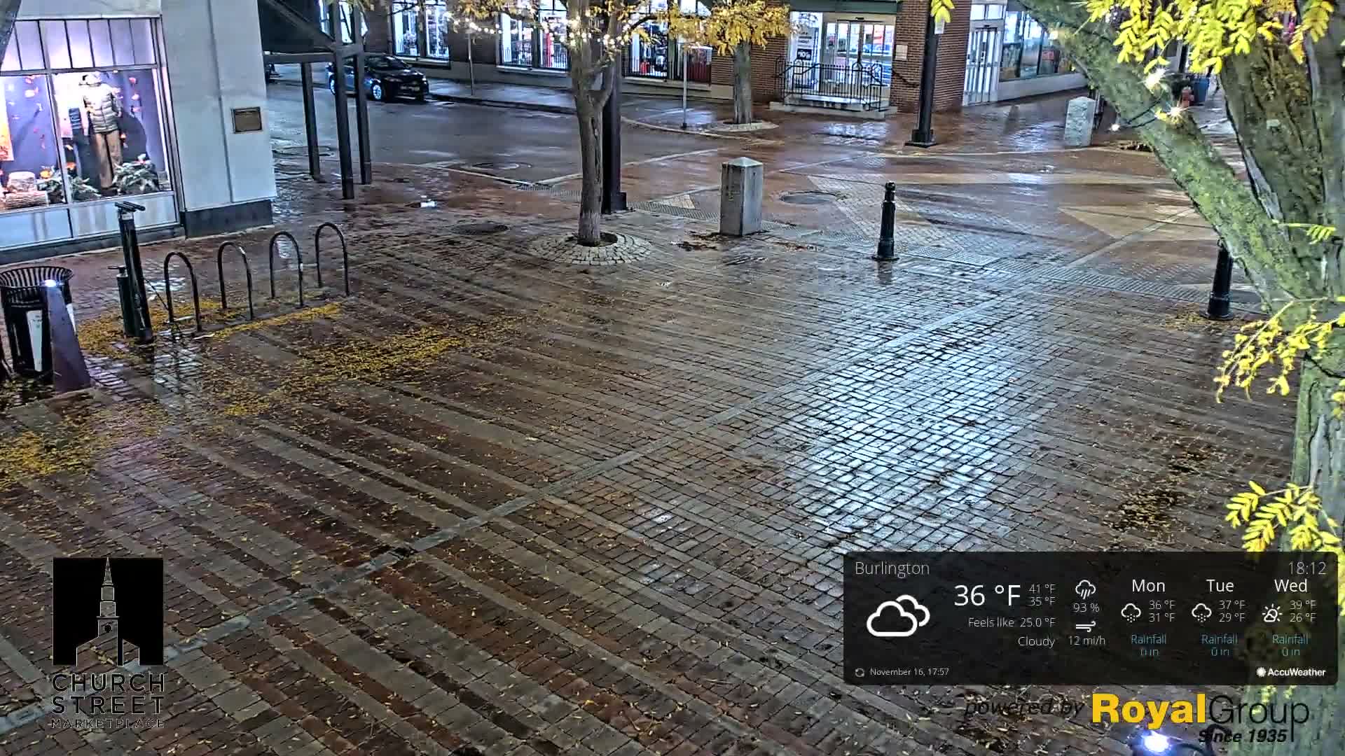 Burlington, Church Street Market Place Live Cam - Burlington, Vermont, USA